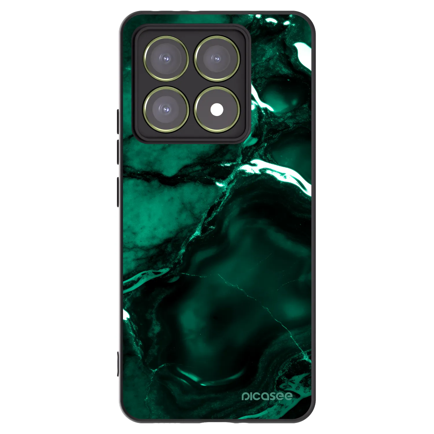 Picasee crna silikonska maskica za Xiaomi 14T - Dark emerald