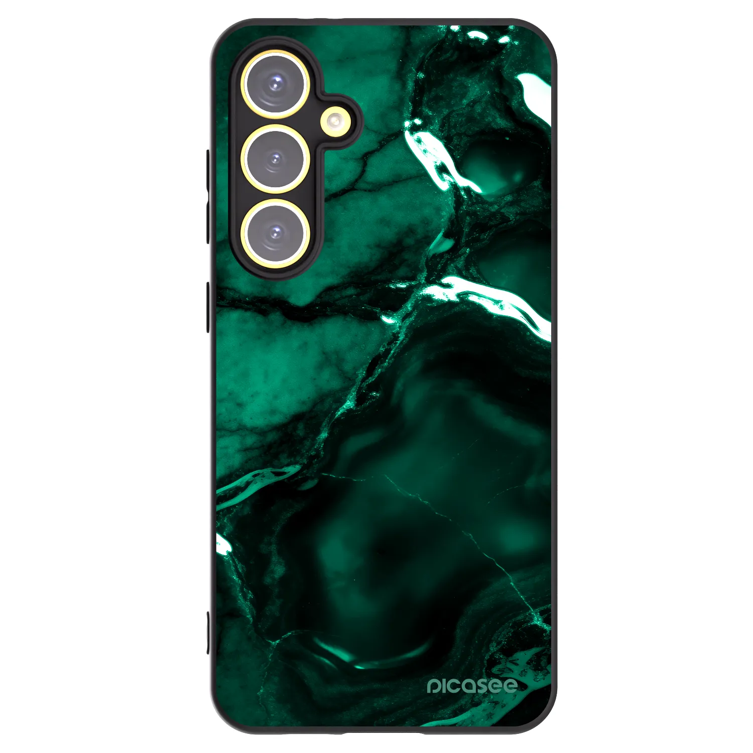 Picasee crna silikonska maskica za Samsung Galaxy S24 FE S721B - Dark emerald