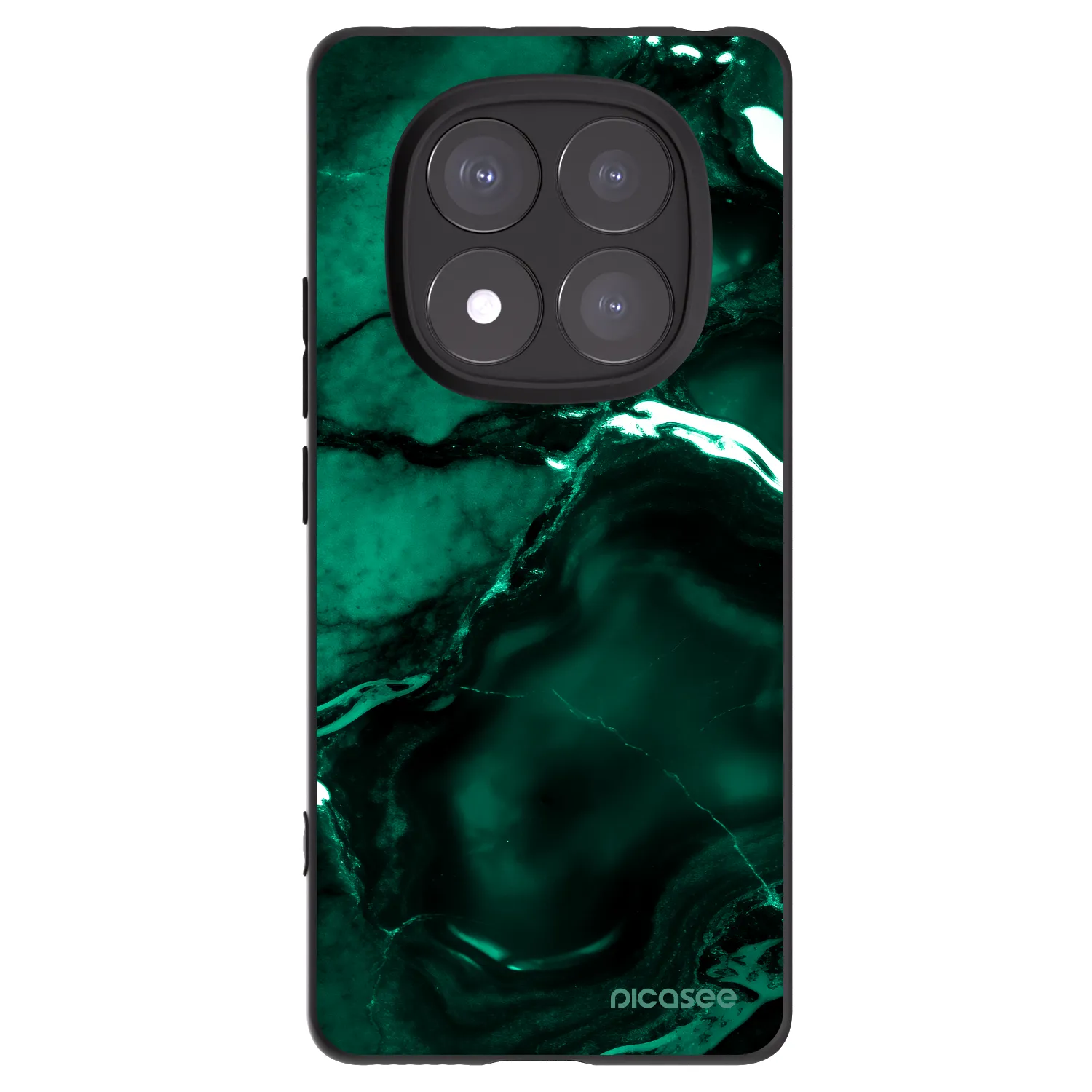 Picasee crna silikonska maskica za Xiaomi Redmi Note 14 Pro 5G - Dark emerald