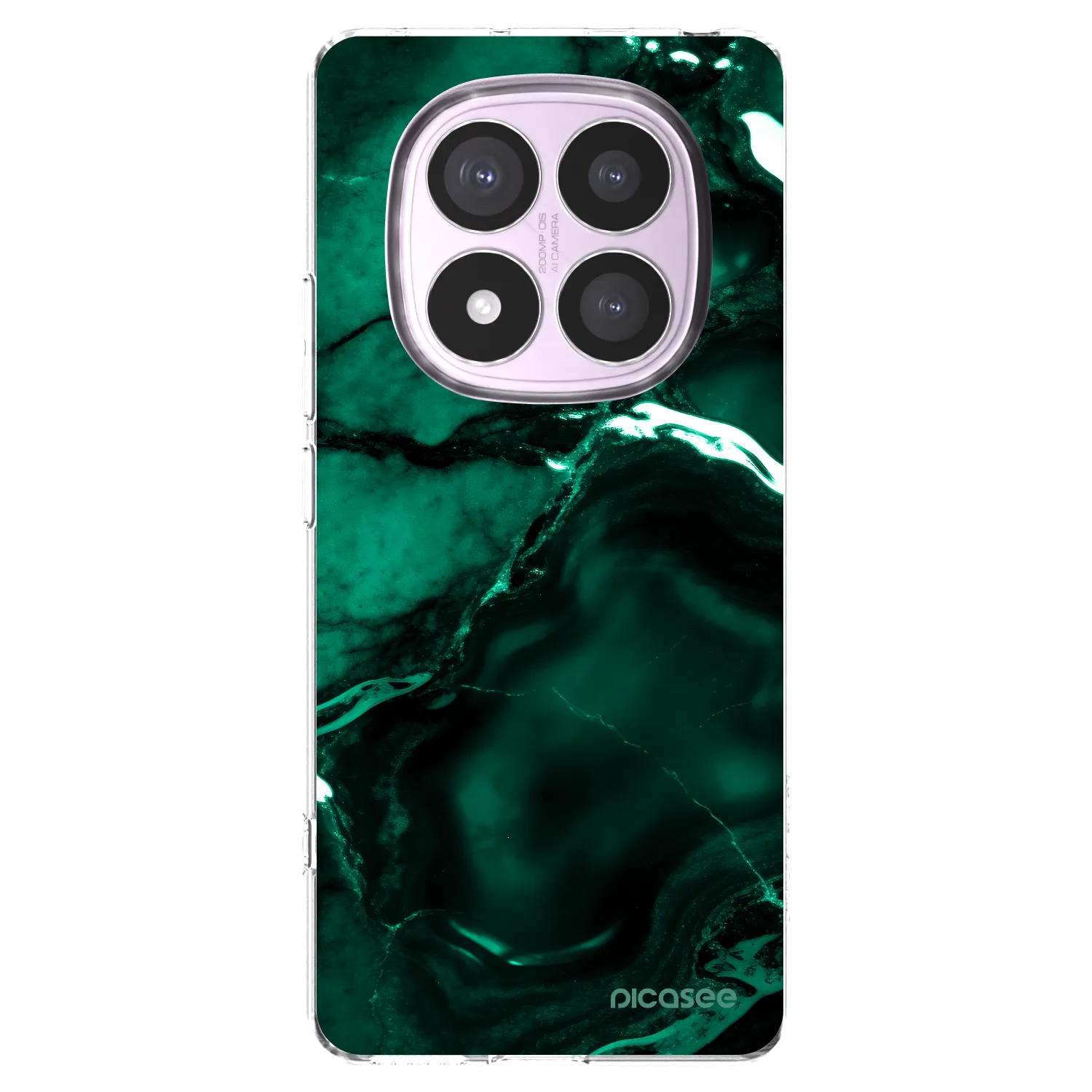 Picasee silikonska prozirna maskica za Xiaomi Redmi Note 14 Pro 5G - Dark emerald