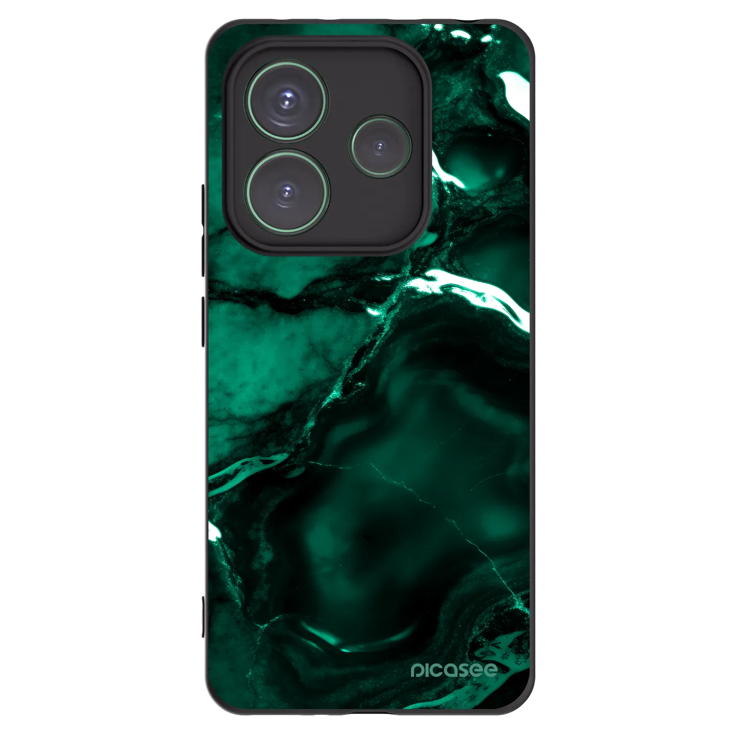 Picasee crna silikonska maskica za Xiaomi Redmi Note 14 5G - Dark emerald
