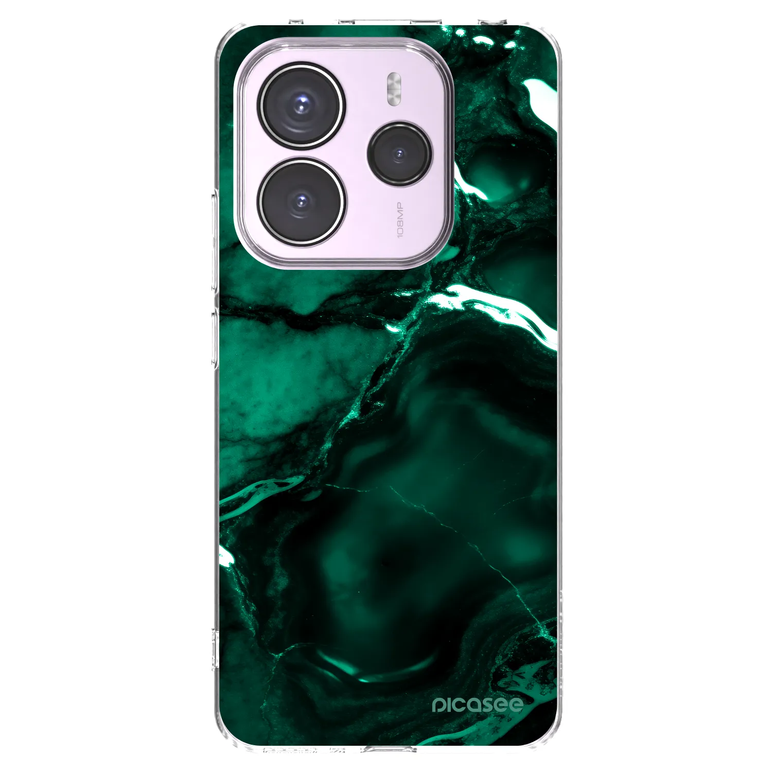 Picasee silikonska prozirna maskica za Xiaomi Redmi Note 14 5G - Dark emerald
