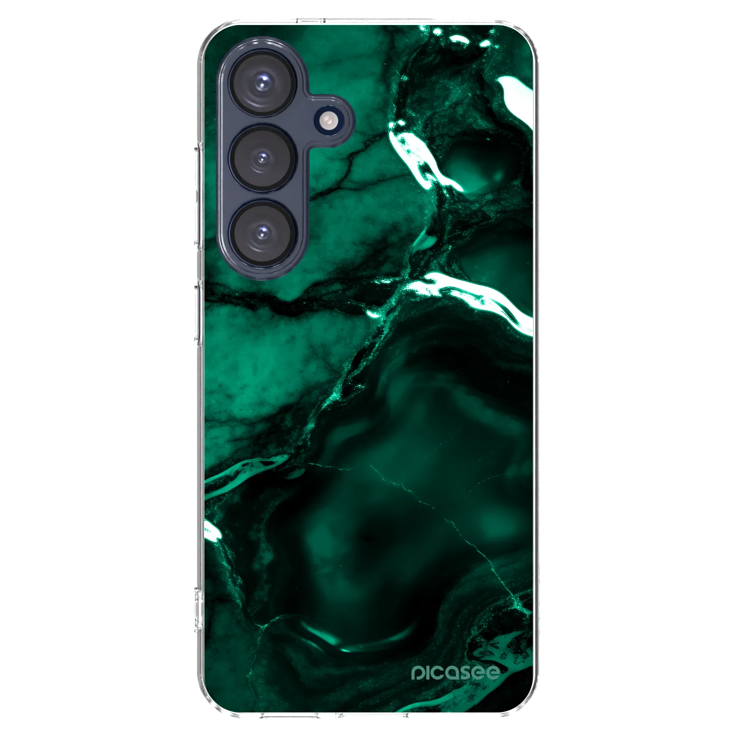 Picasee silikonska prozirna maskica za Samsung Galaxy S25 5G - Dark emerald