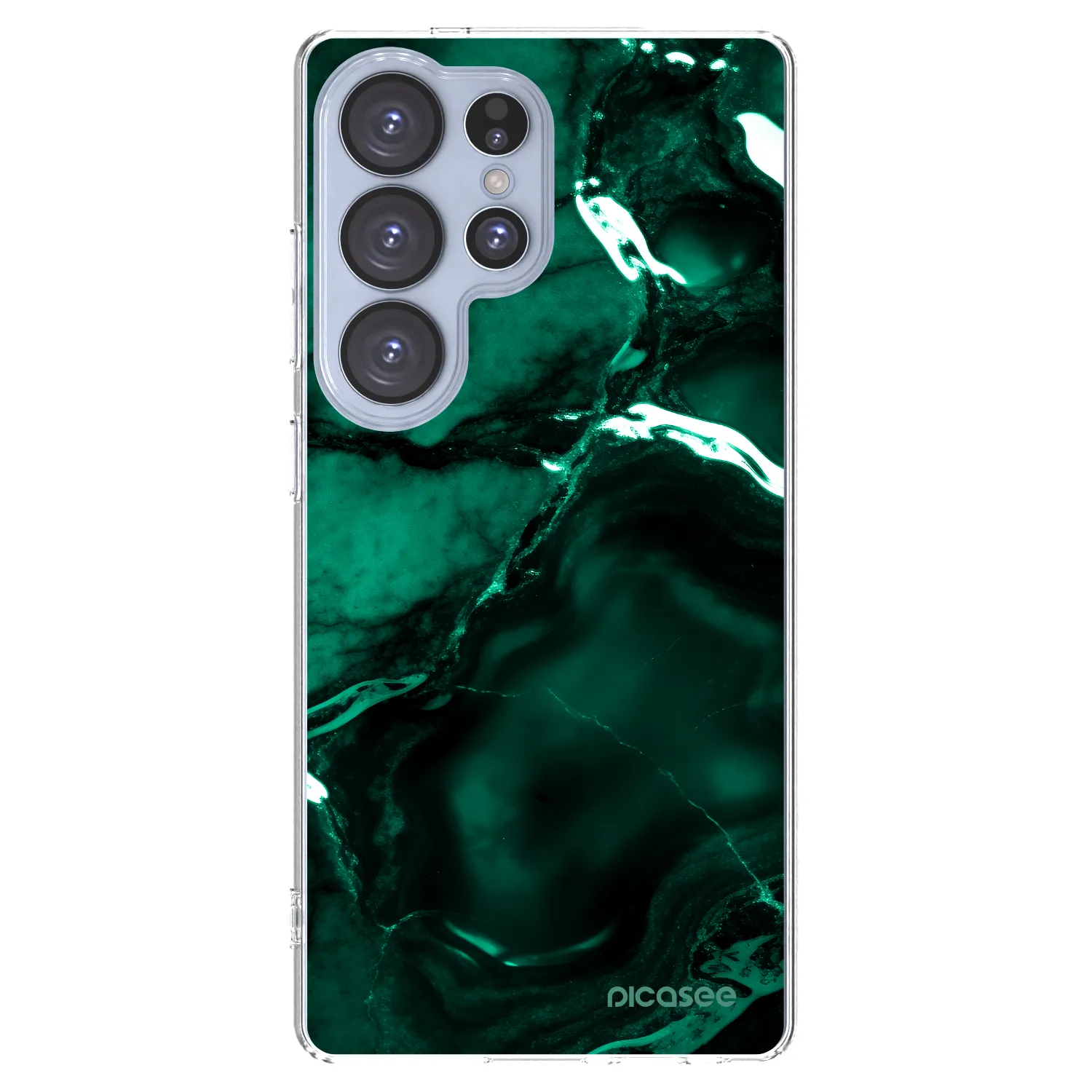 Picasee silikonska prozirna maskica za Samsung Galaxy S25 Ultra 5G - Dark emerald