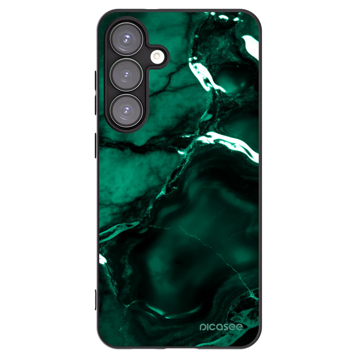 Picasee crna silikonska maskica za Samsung Galaxy S25+ 5G - Dark emerald