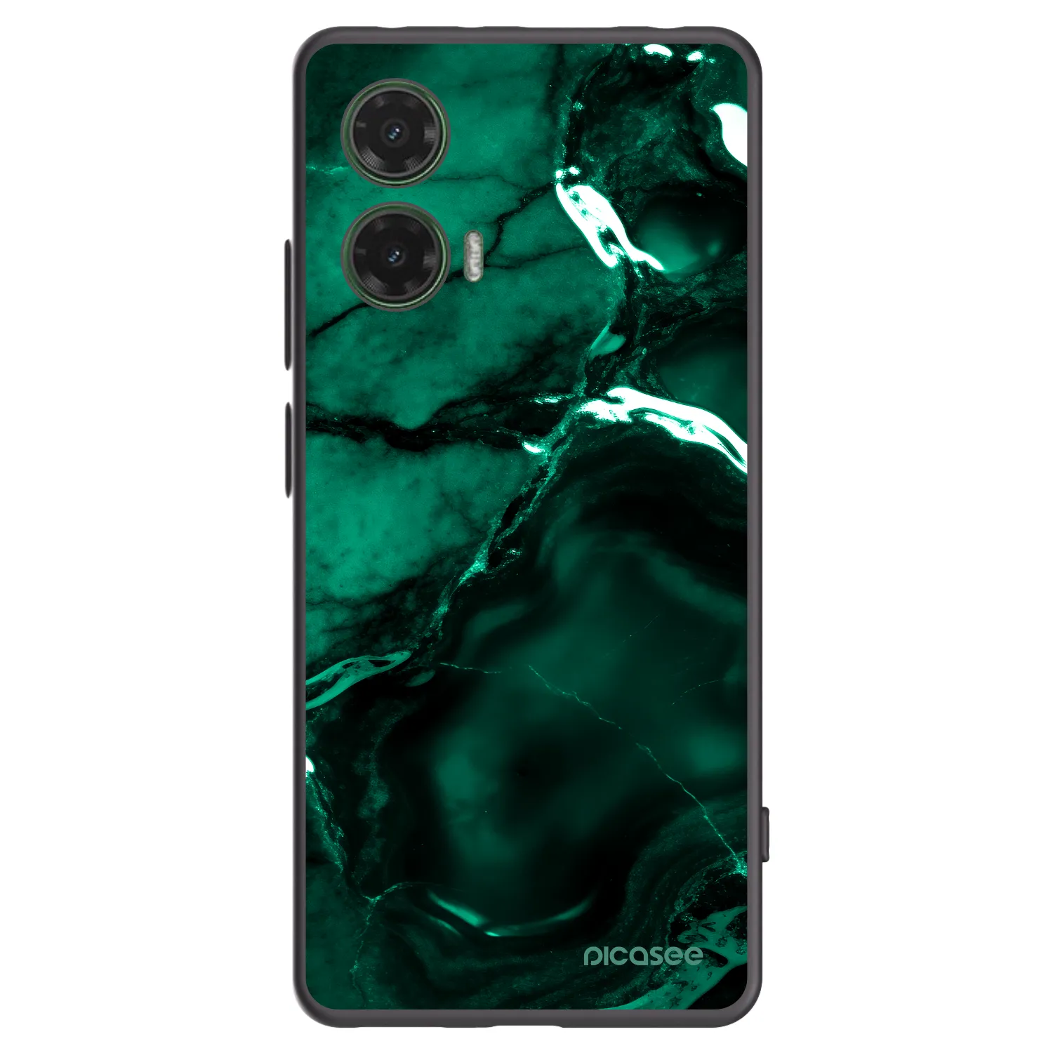 Picasee crna silikonska maskica za Motorola Moto G35 5G - Dark emerald