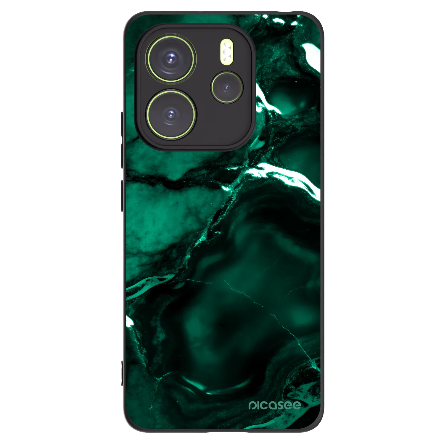 Picasee crna silikonska maskica za Xiaomi Redmi Note 14 4G - Dark emerald