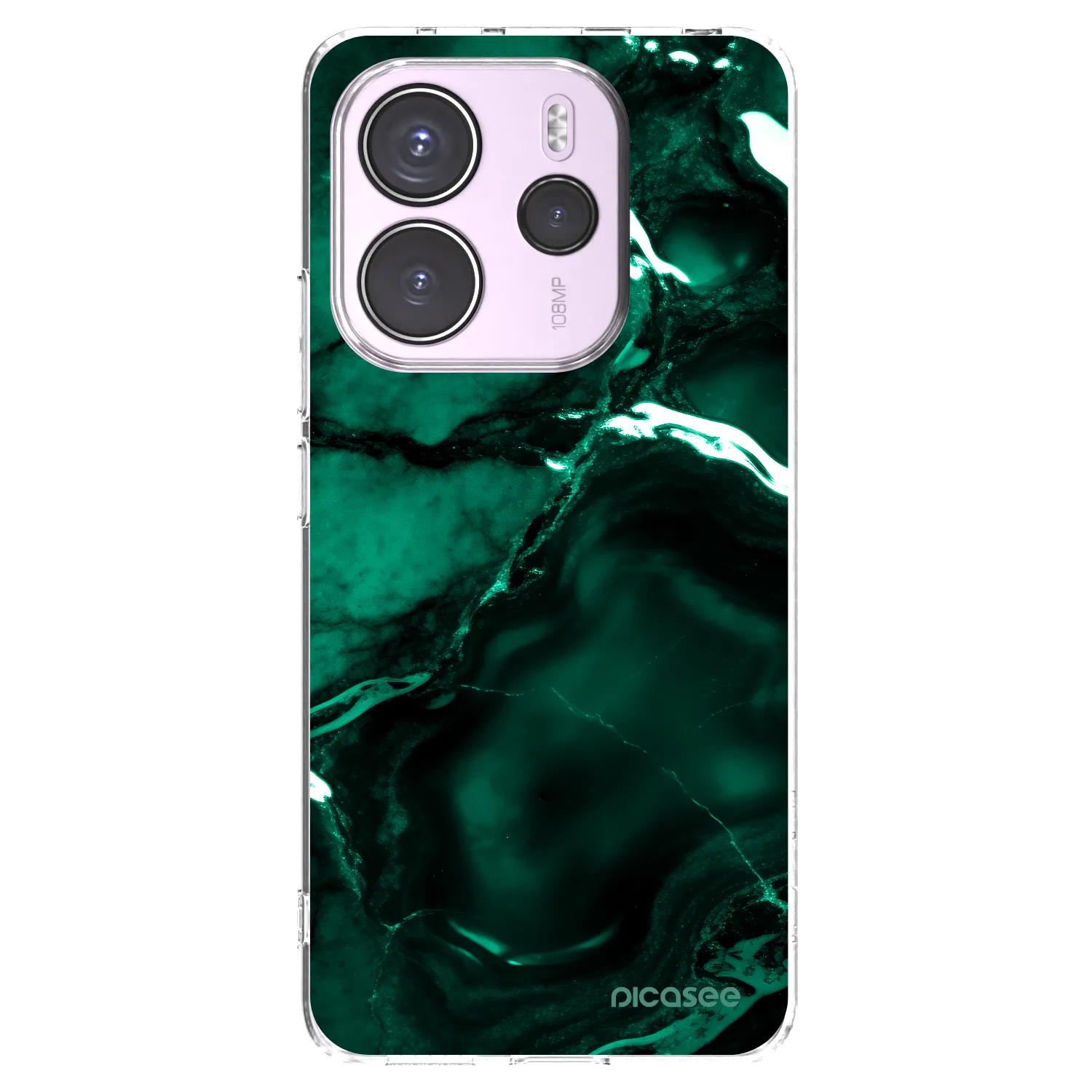 Picasee silikonska prozirna maskica za Xiaomi Redmi Note 14 4G - Dark emerald