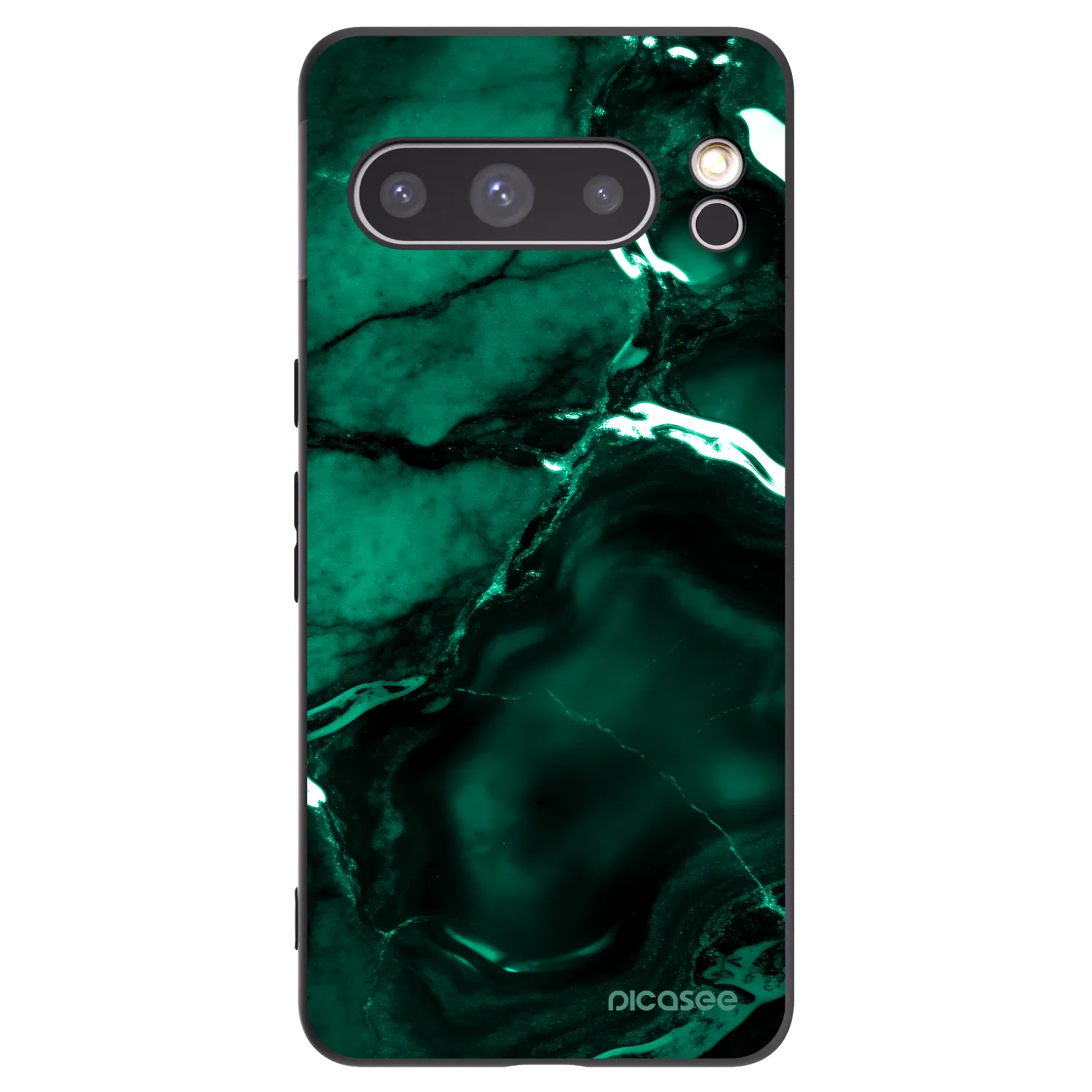 Picasee crna silikonska maskica za Google Pixel 8 Pro - Dark emerald