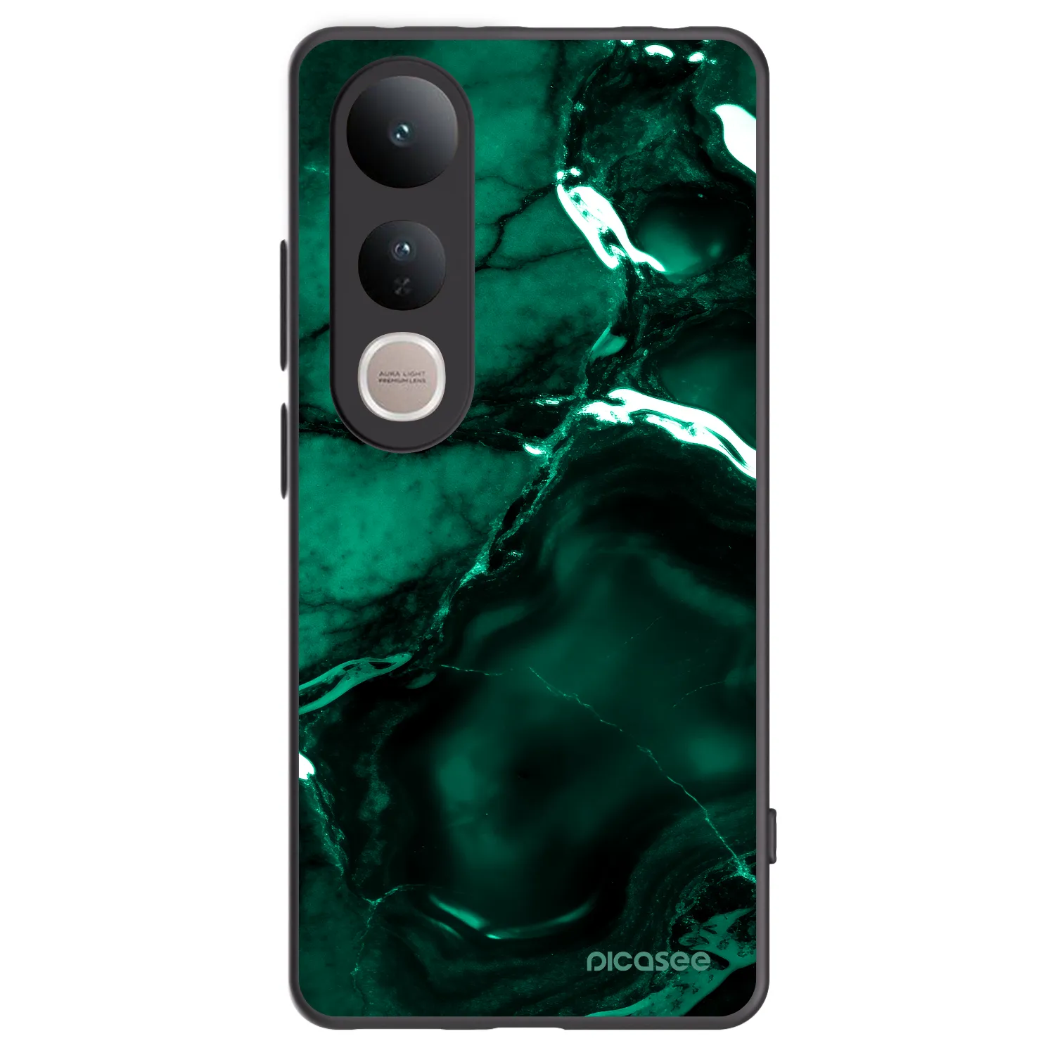 Picasee crna silikonska maskica za Vivo V50 Lite 5G - Dark emerald
