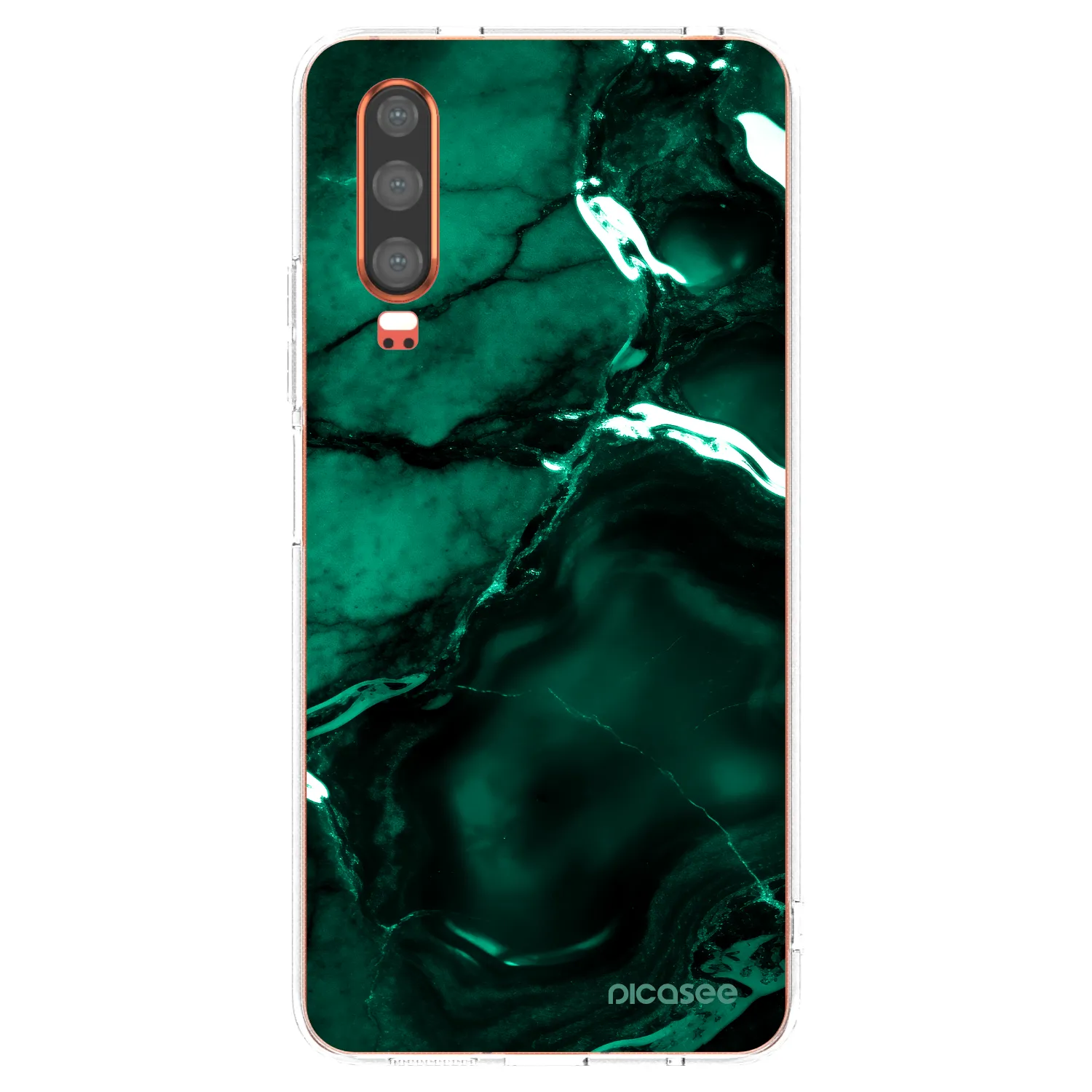 Picasee silikonska prozirna maskica za Huawei P30 - Dark emerald