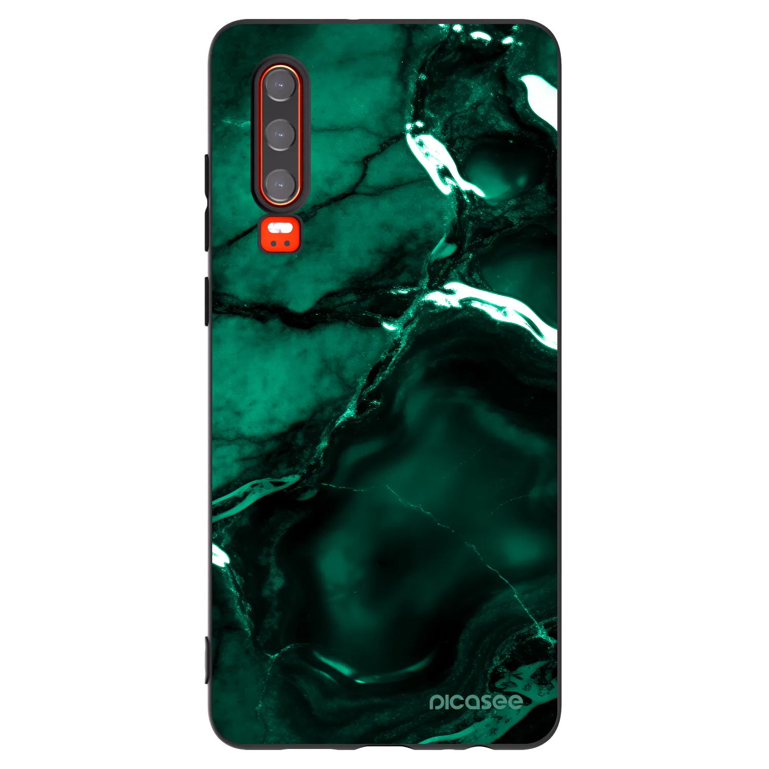 Picasee crna silikonska maskica za Huawei P30 - Dark emerald