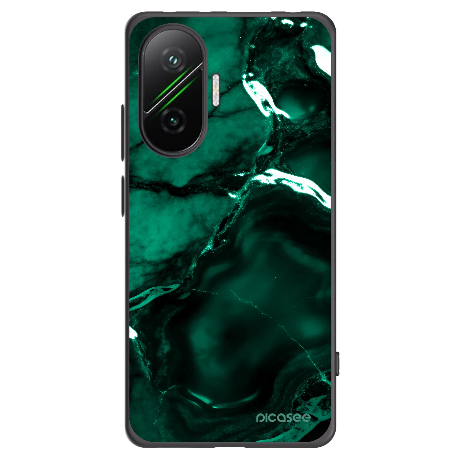 Picasee crna silikonska maskica za Xiaomi Poco F7 5G - Dark emerald