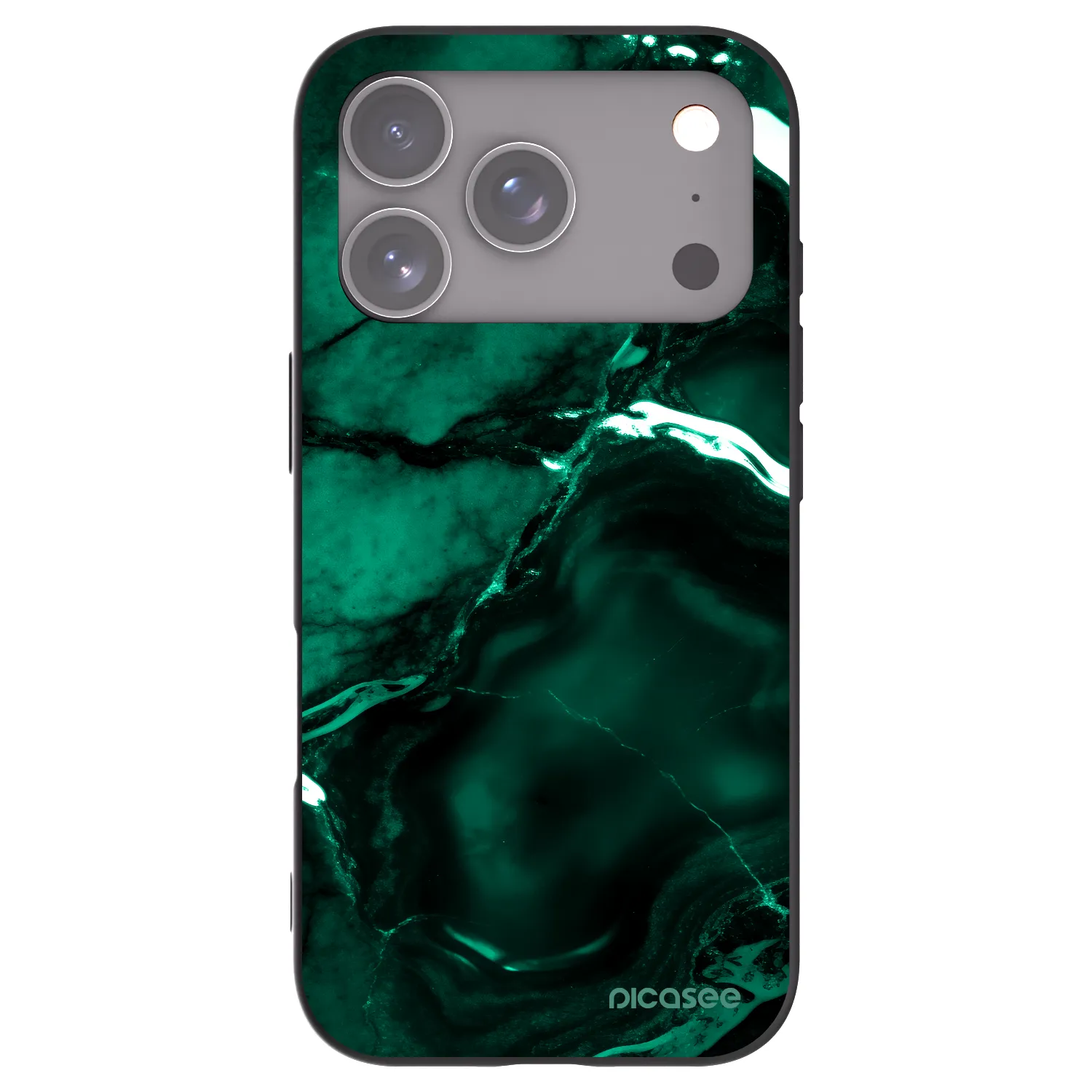 Picasee crna silikonska maskica za Apple iPhone 17 Pro - Dark emerald