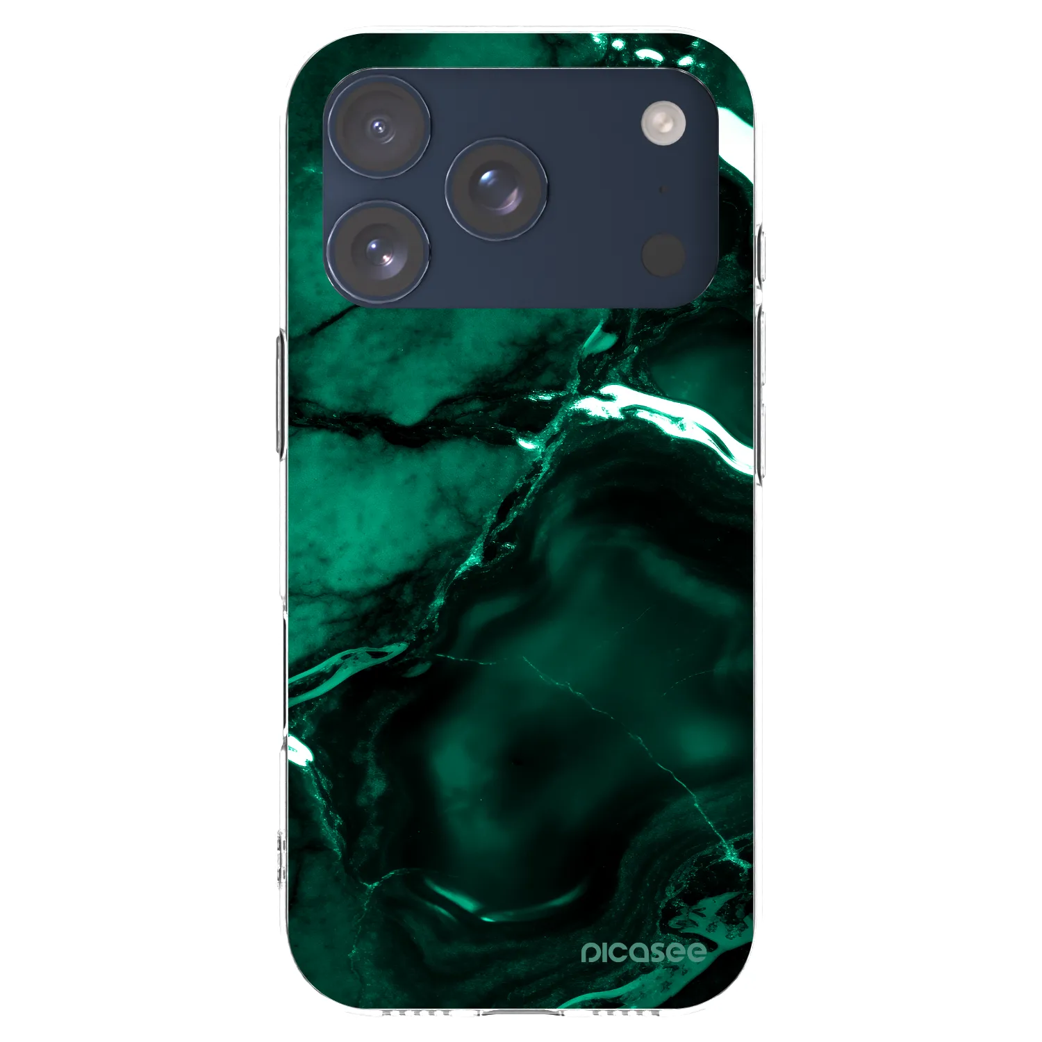 Picasee silikonska prozirna maskica za Apple iPhone 17 Pro - Dark emerald