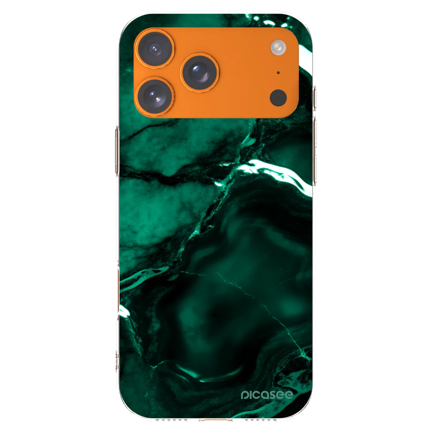 Picasee silikonska prozirna maskica za Apple iPhone 17 Pro Max - Dark emerald