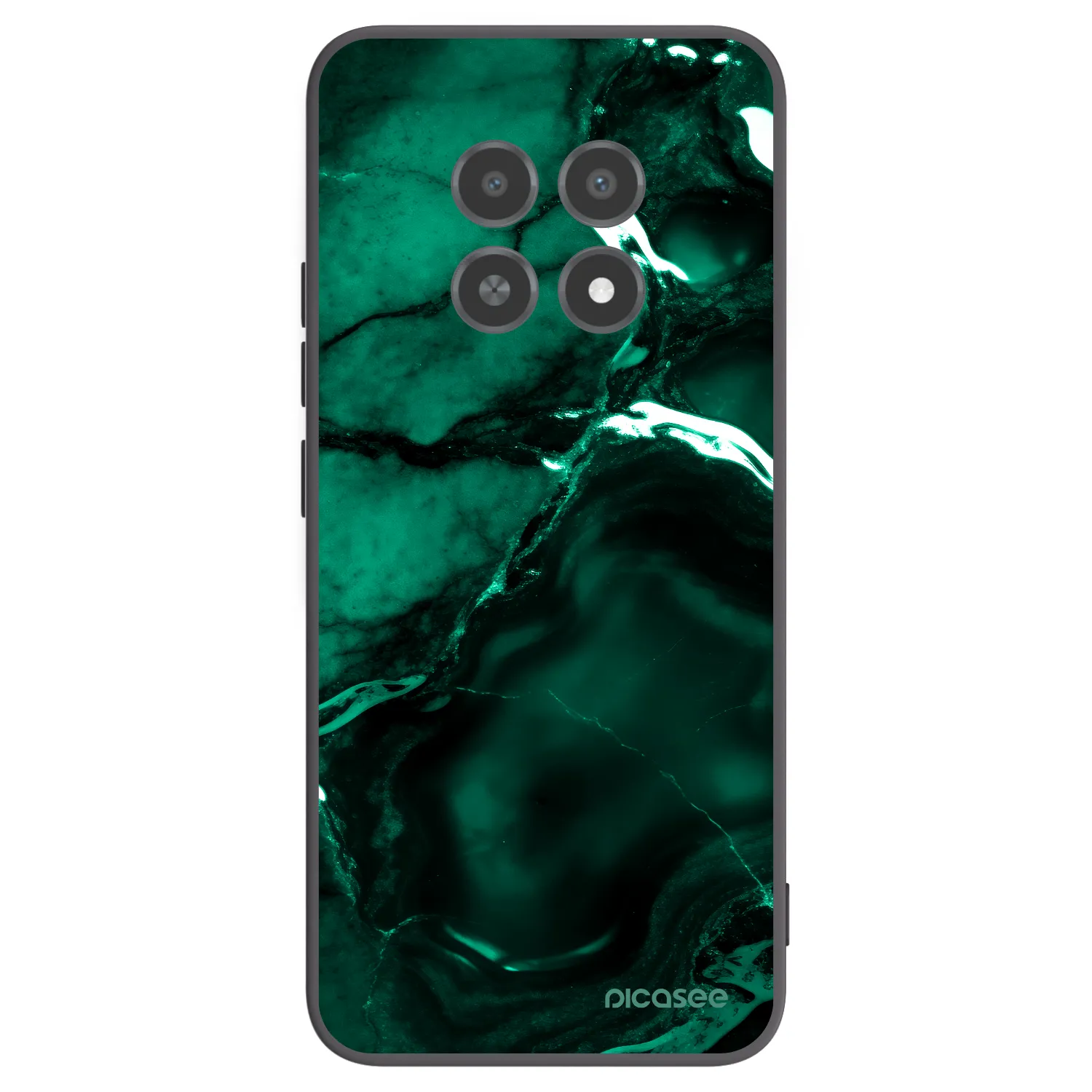 Picasee crna silikonska maskica za Realme 12X - Dark emerald