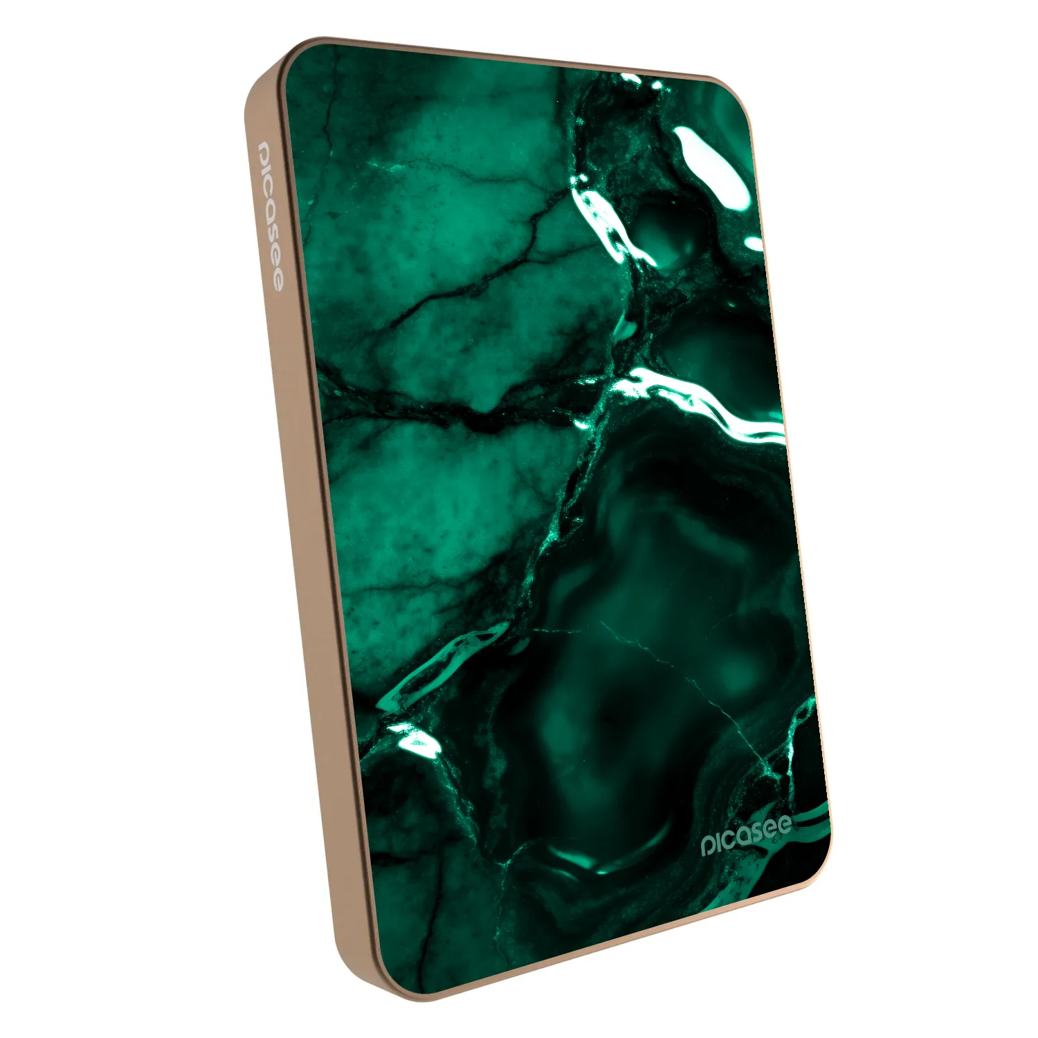 Picasee Prijenosni punjač s MagSafe 5 000 mAh Zlatni - Dark emerald