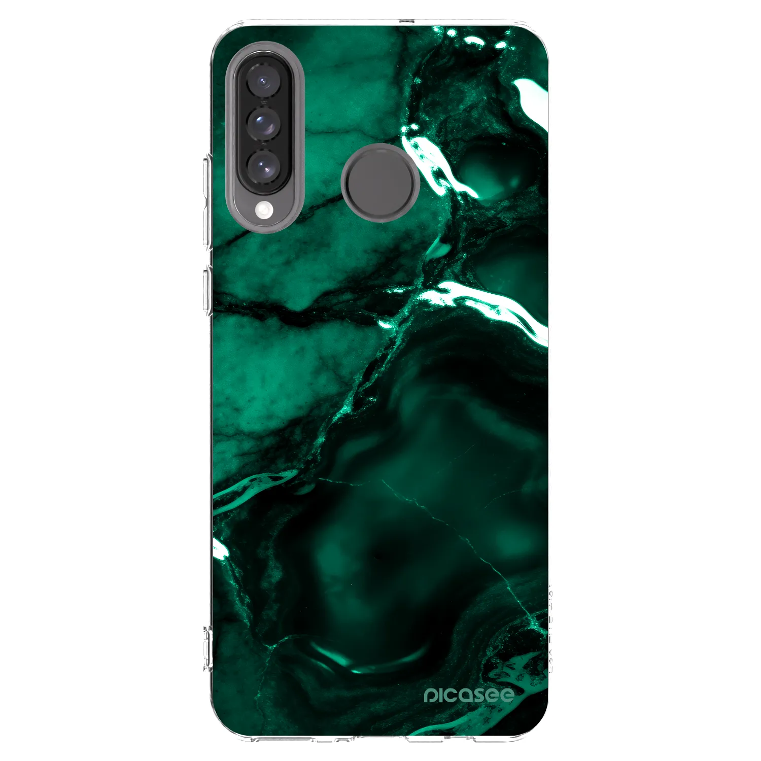 Picasee silikonska prozirna maskica za Huawei P30 Lite - Dark emerald