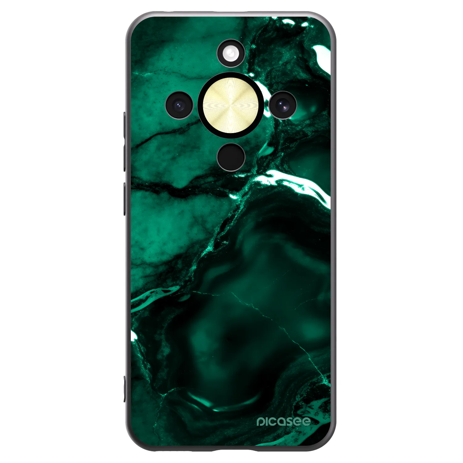 Picasee crna silikonska maskica za Honor Magic8 Lite 5G - Dark emerald
