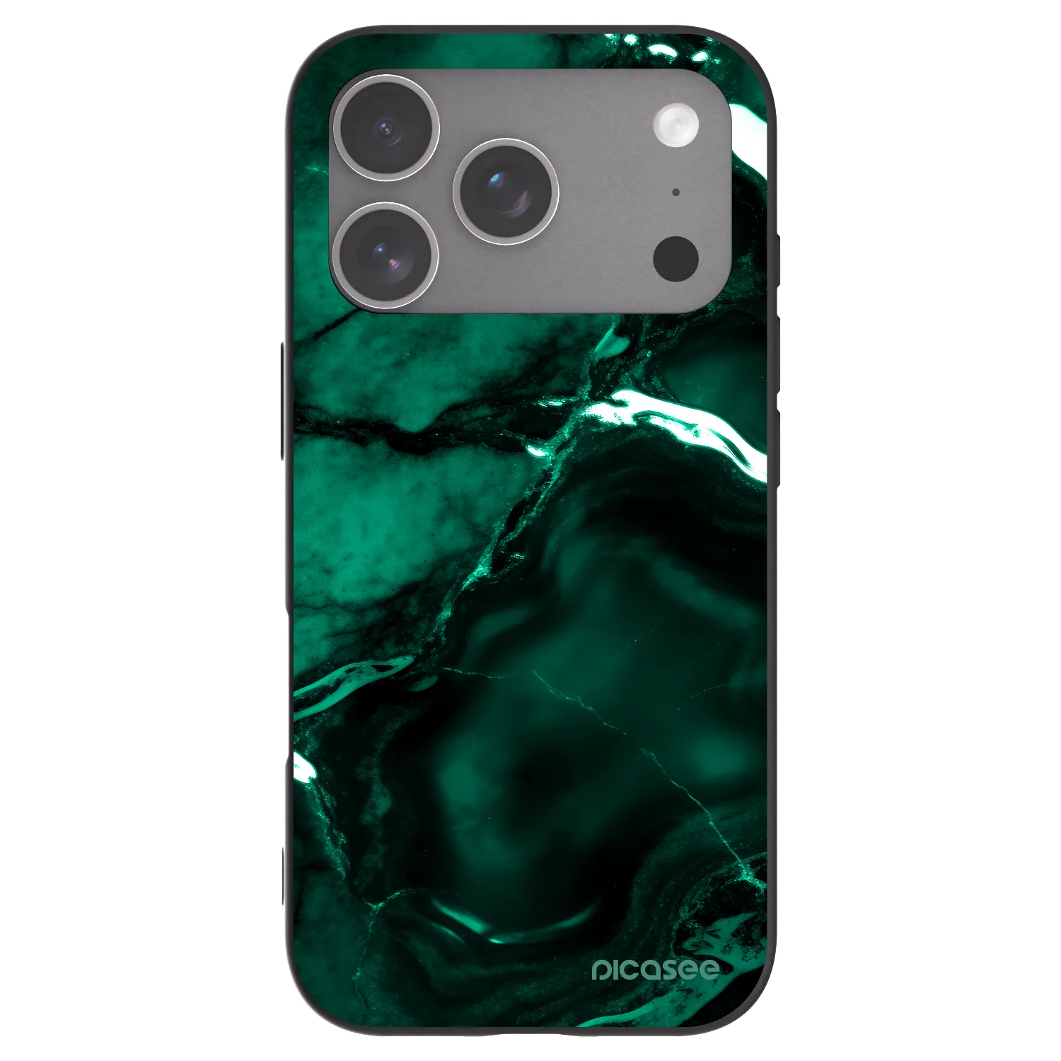 Picasee crna silikonska maskica za Apple iPhone 18 Pro - Dark emerald