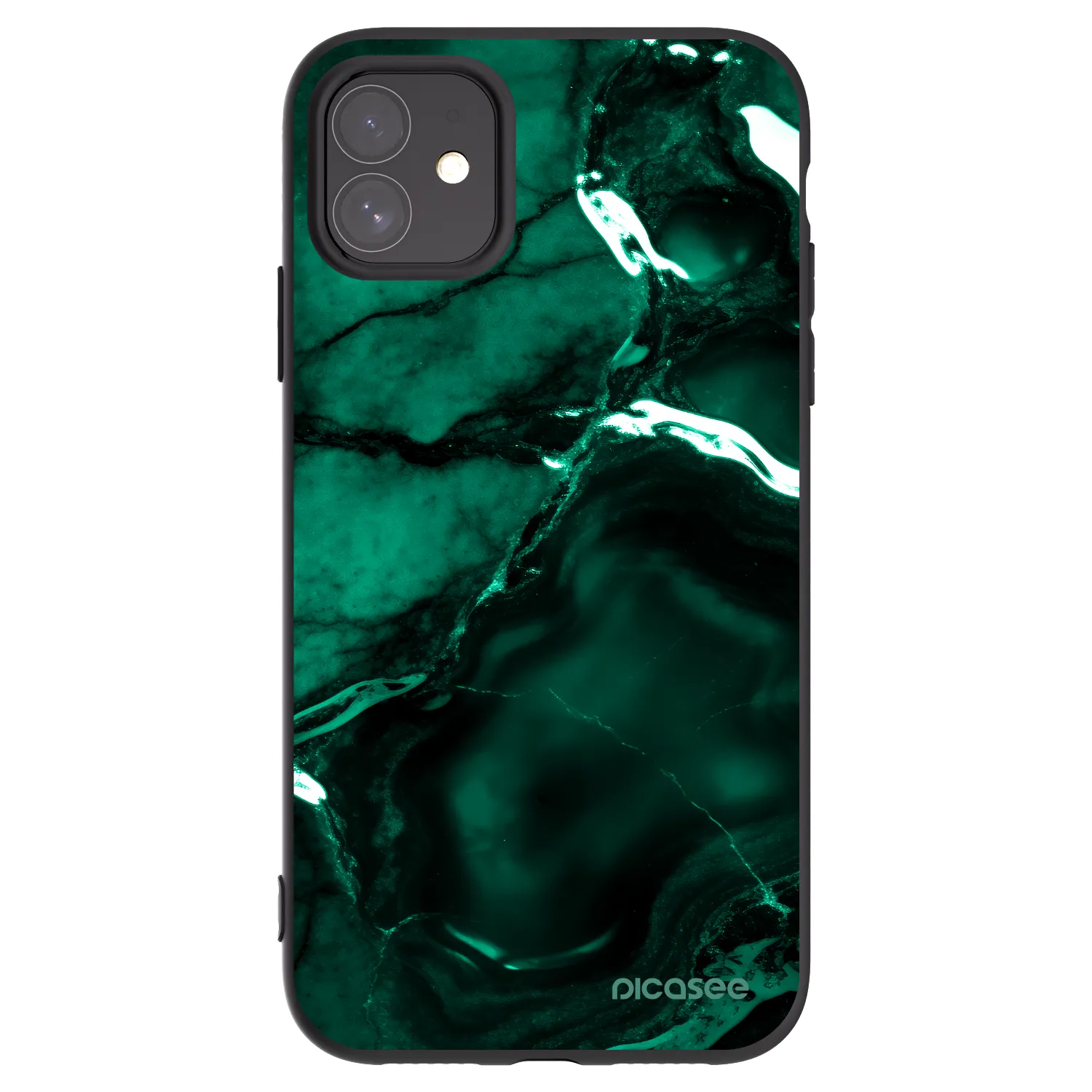 Picasee crna silikonska maskica za Apple iPhone 11 - Dark emerald