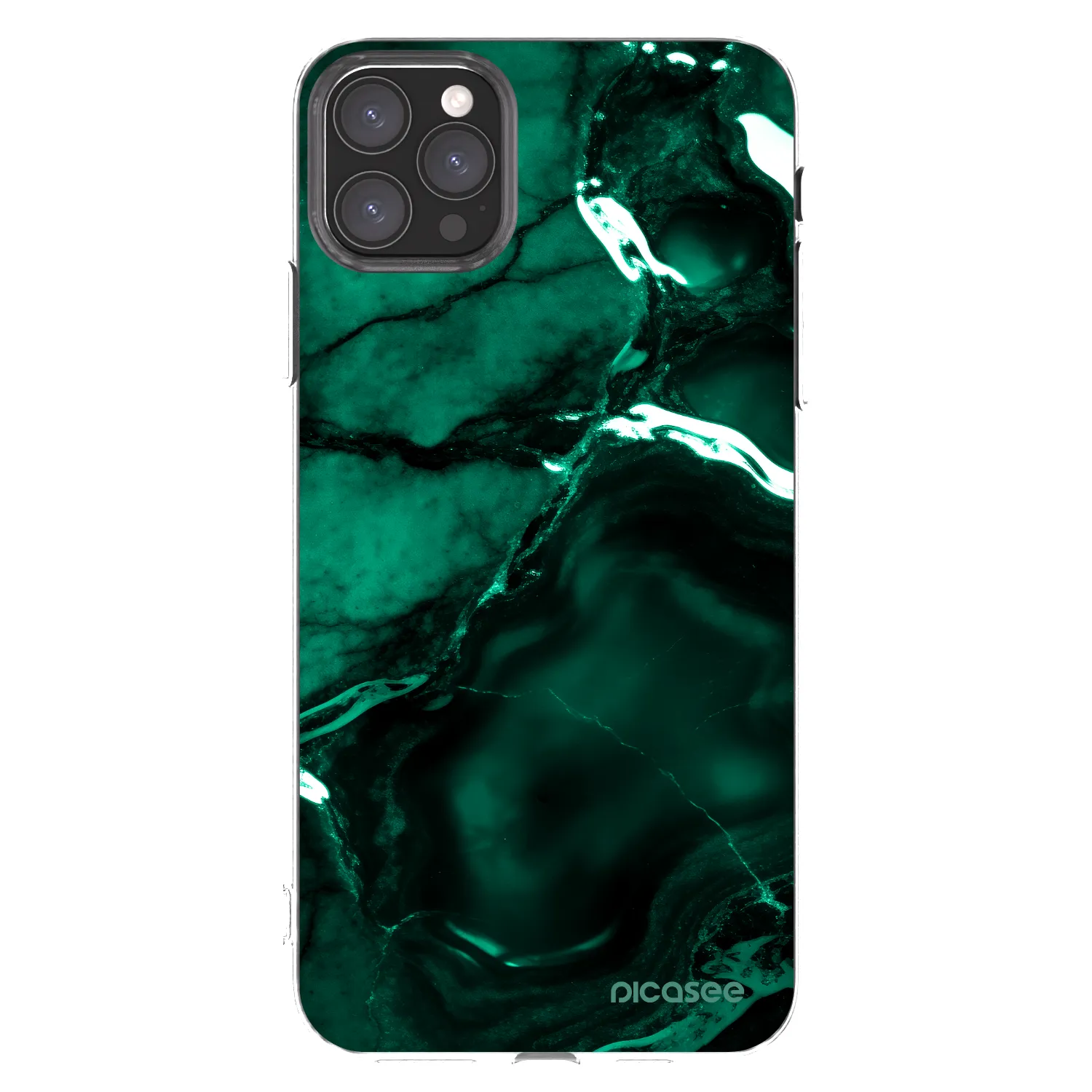 Picasee silikonska prozirna maskica za Apple iPhone 11 Pro Max - Dark emerald