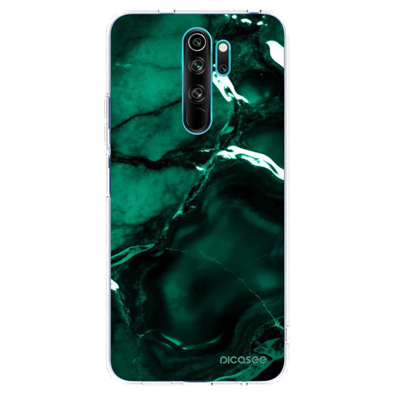 Picasee silikonska prozirna maskica za Xiaomi Redmi Note 8 Pro - Dark emerald