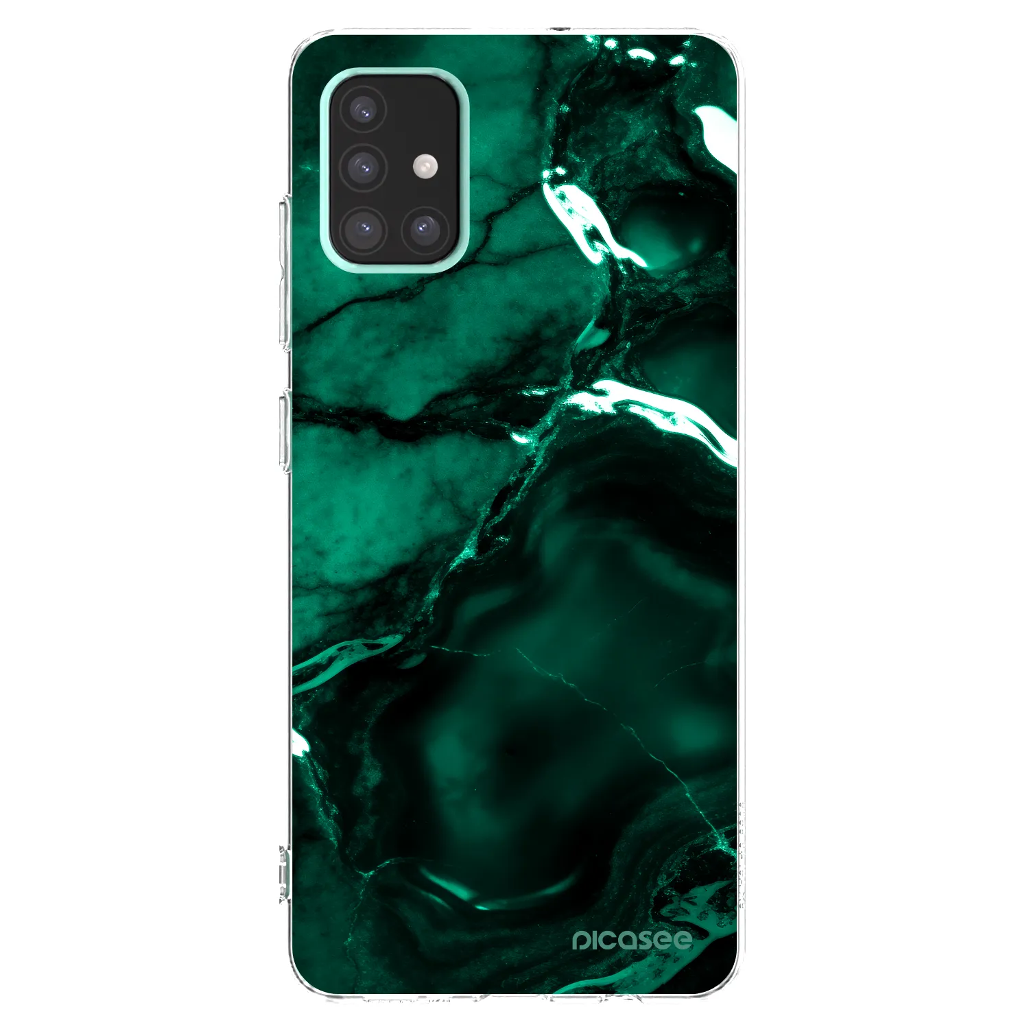 Picasee silikonska prozirna maskica za Samsung Galaxy A51 A515F - Dark emerald