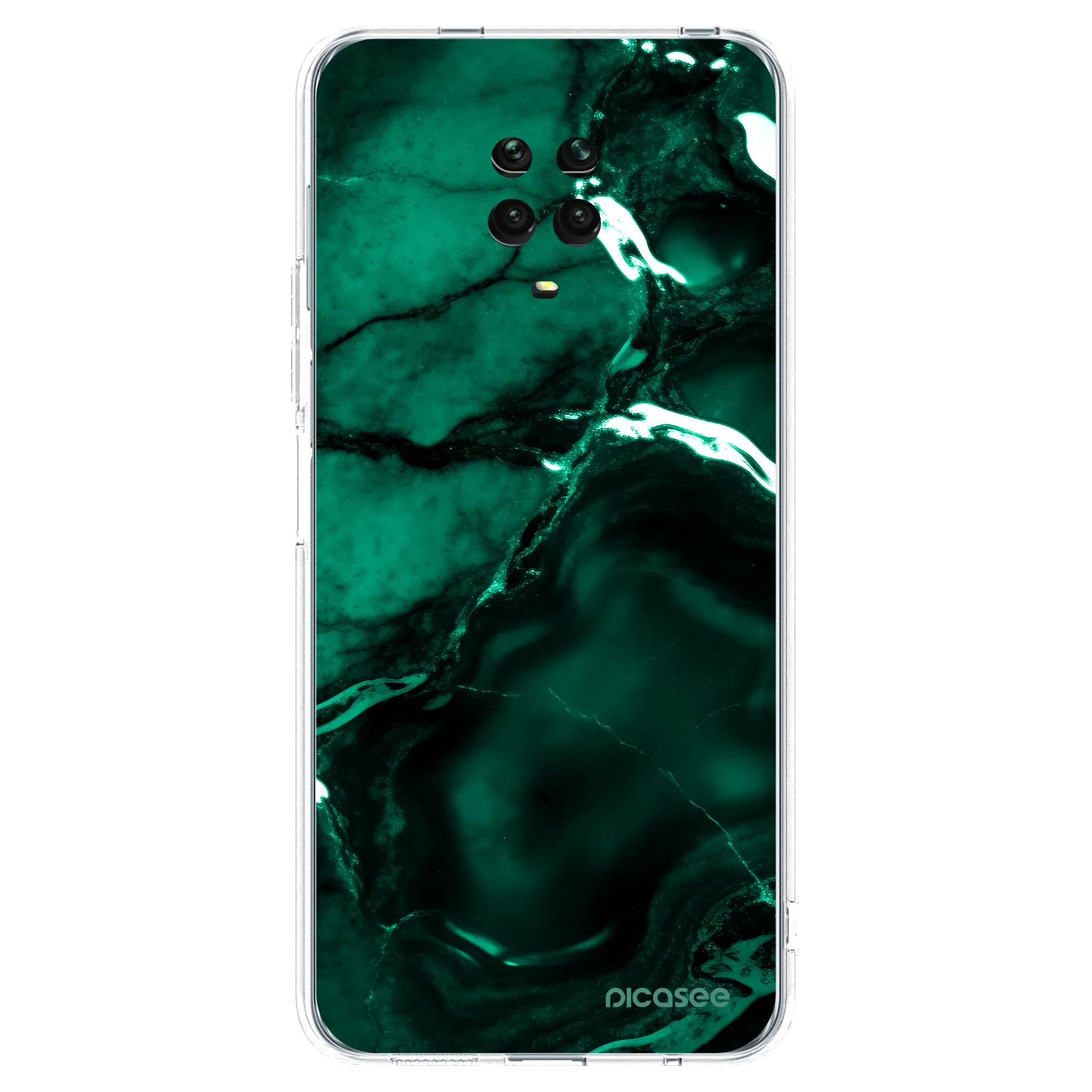 Picasee silikonska prozirna maskica za Xiaomi Redmi Note 9 Pro - Dark emerald