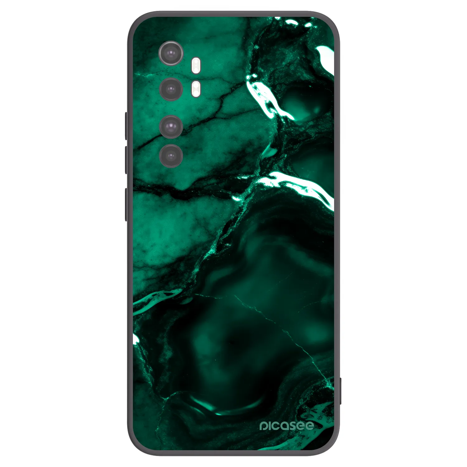 Picasee crna silikonska maskica za Xiaomi Mi Note 10 Lite - Dark emerald