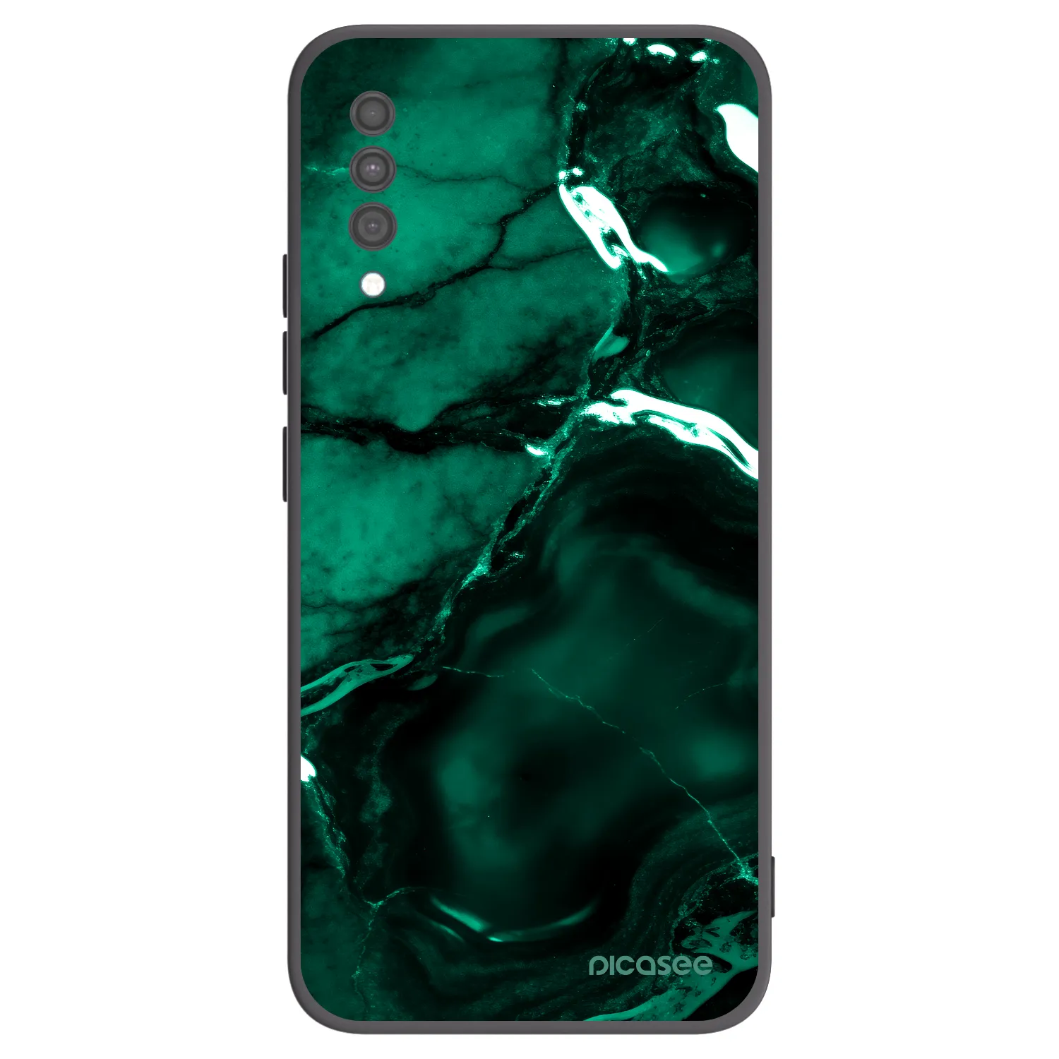 Picasee crna silikonska maskica za Samsung Galaxy A30s A307F - Dark emerald