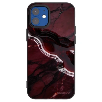 Picasee crna silikonska maskica za Apple iPhone 12 mini - Cherry stone
