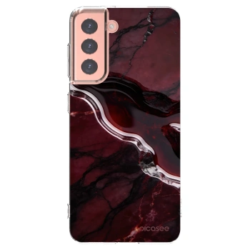 Picasee silikonska prozirna maskica za Samsung Galaxy S21 5G G991B - Cherry stone