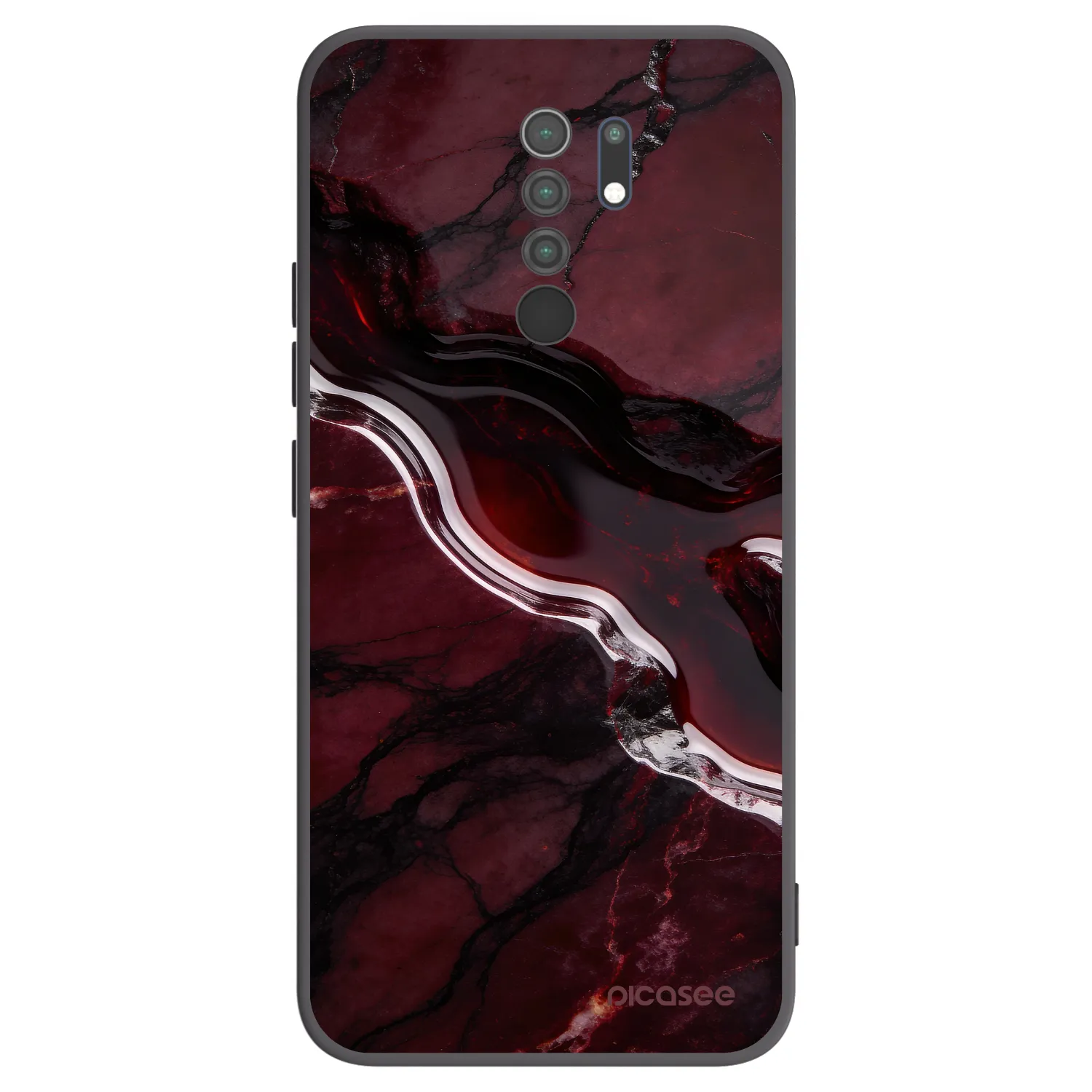 Picasee crna silikonska maskica za Xiaomi Redmi 9 - Cherry stone