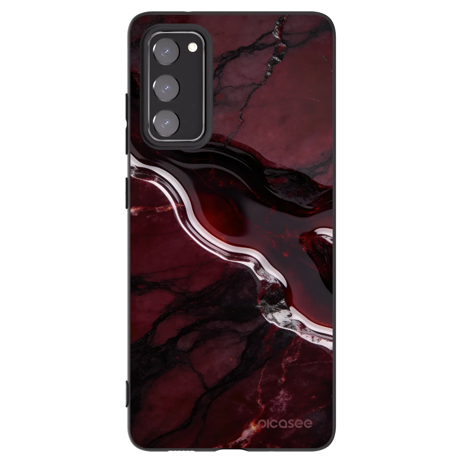Picasee crna silikonska maskica za Samsung Galaxy S20 FE - Cherry stone