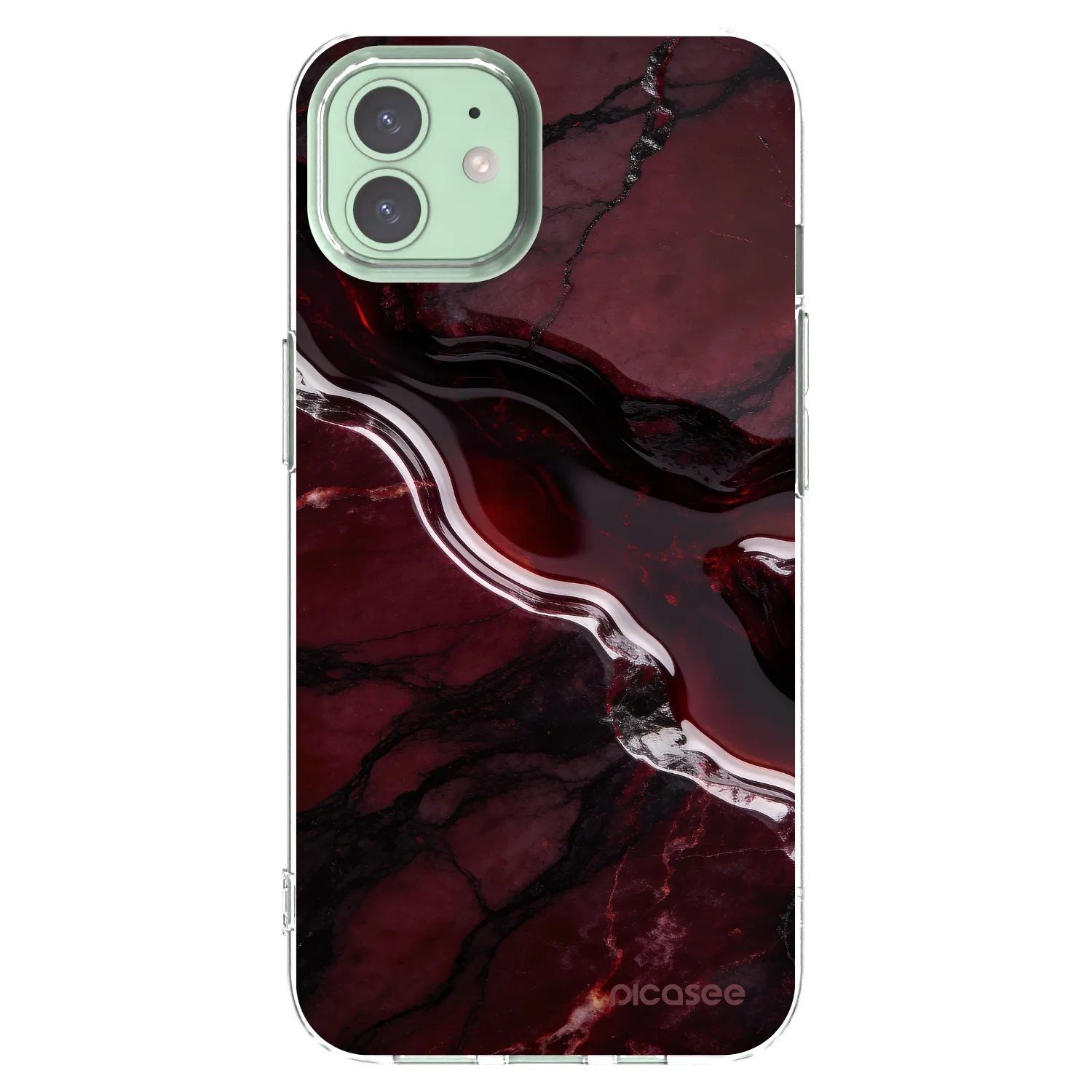 Picasee silikonska prozirna maskica za Apple iPhone 12 - Cherry stone