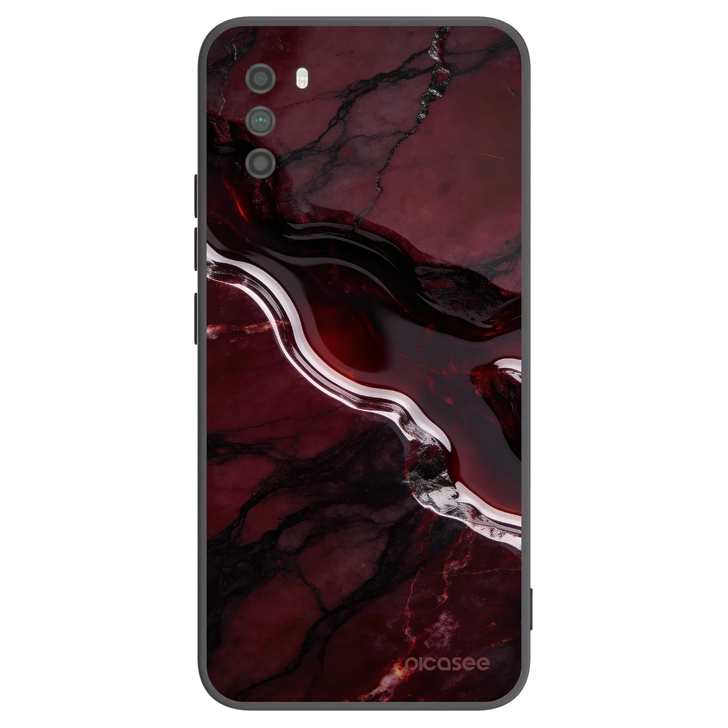 Picasee crna silikonska maskica za Xiaomi Poco M3 - Cherry stone