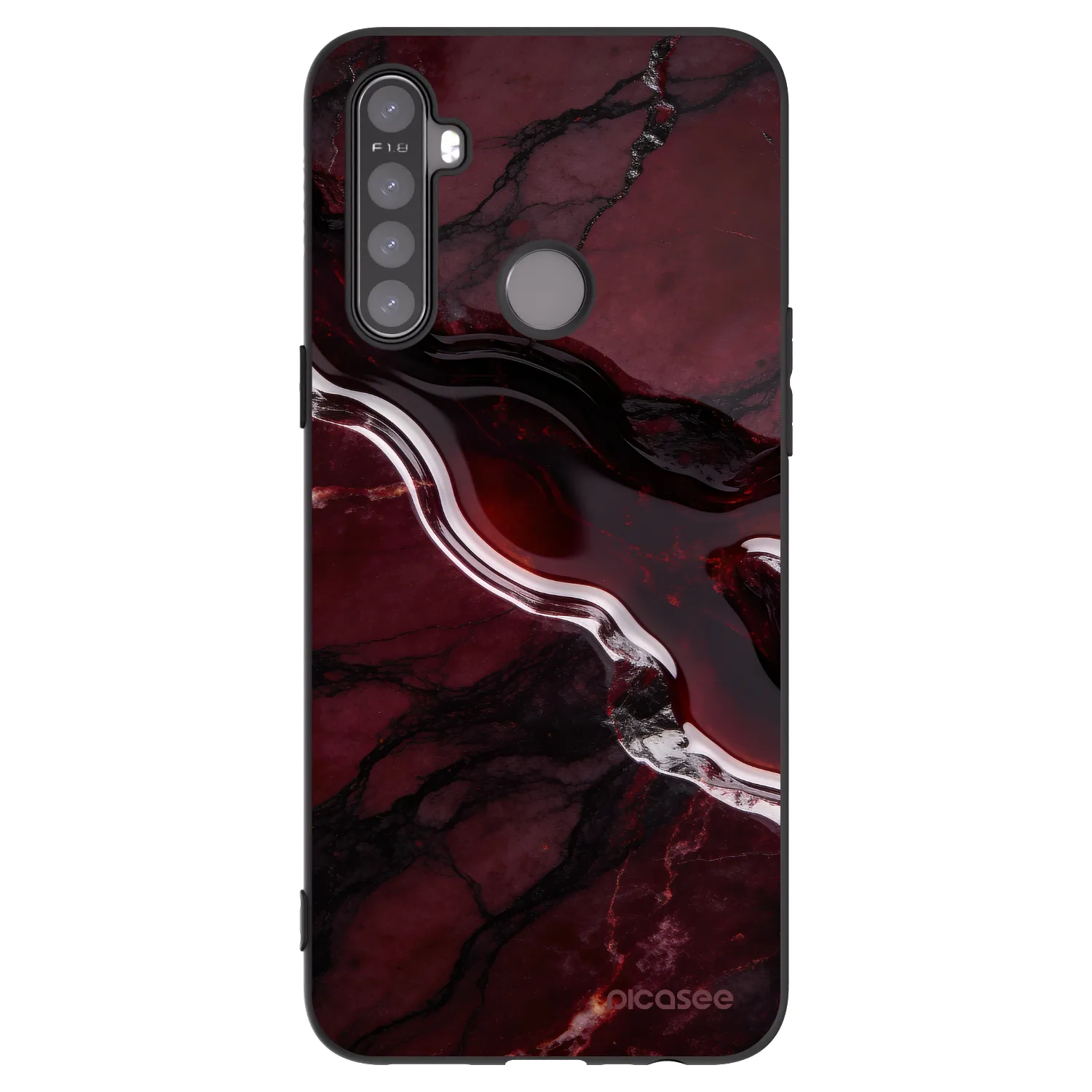 Picasee crna silikonska maskica za Realme 6i - Cherry stone