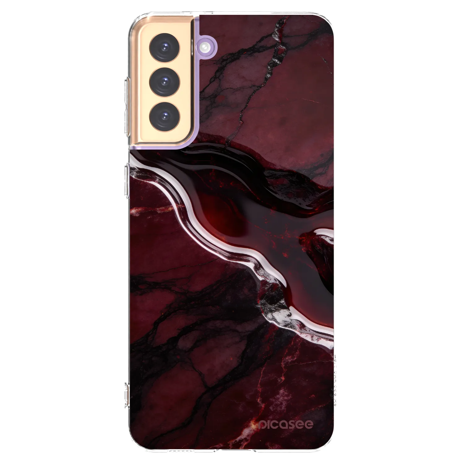 Picasee silikonska prozirna maskica za Samsung Galaxy S21+ 5G G996F - Cherry stone