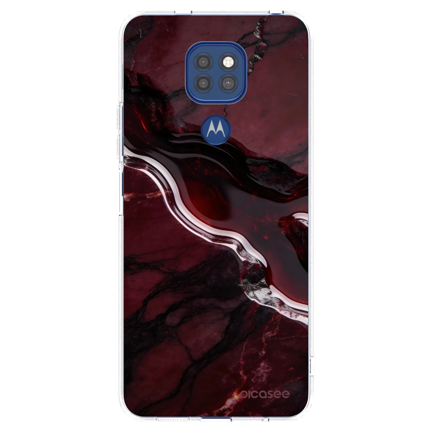 Picasee silikonska prozirna maskica za Motorola Moto G9 Play - Cherry stone