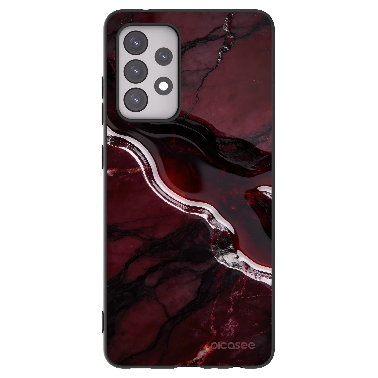 Picasee crna silikonska maskica za Samsung Galaxy A52 5G A525F - Cherry stone