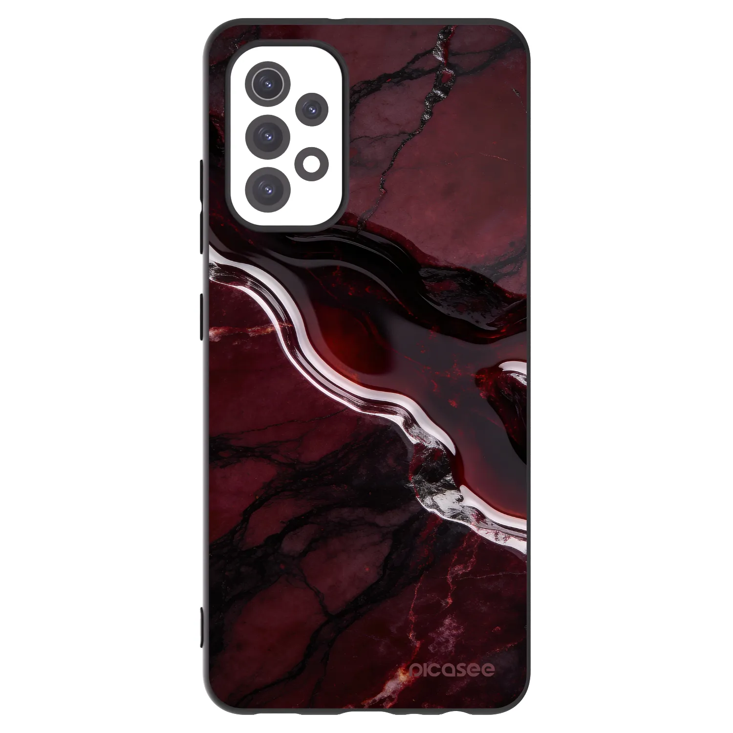Picasee crna silikonska maskica za Samsung Galaxy A32 5G A326B - Cherry stone