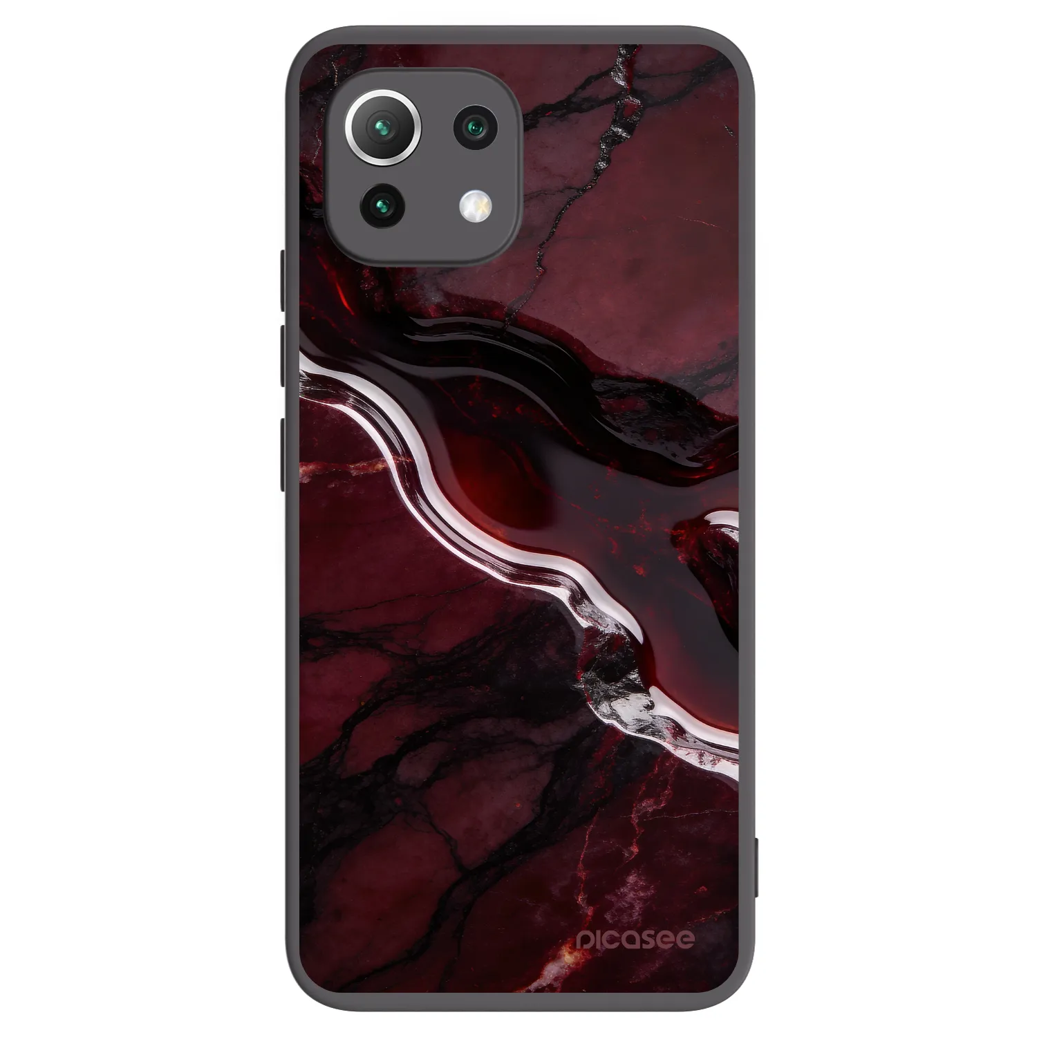 Picasee crna silikonska maskica za Xiaomi Mi 11 Lite - Cherry stone