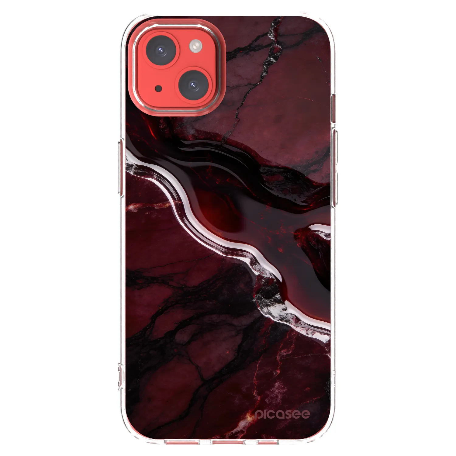 Picasee silikonska prozirna maskica za Apple iPhone 13 - Cherry stone