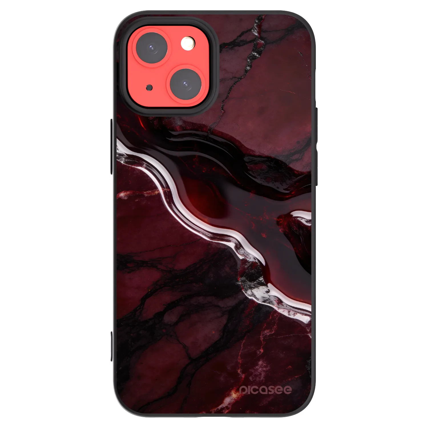 Picasee crna silikonska maskica za Apple iPhone 13 mini - Cherry stone