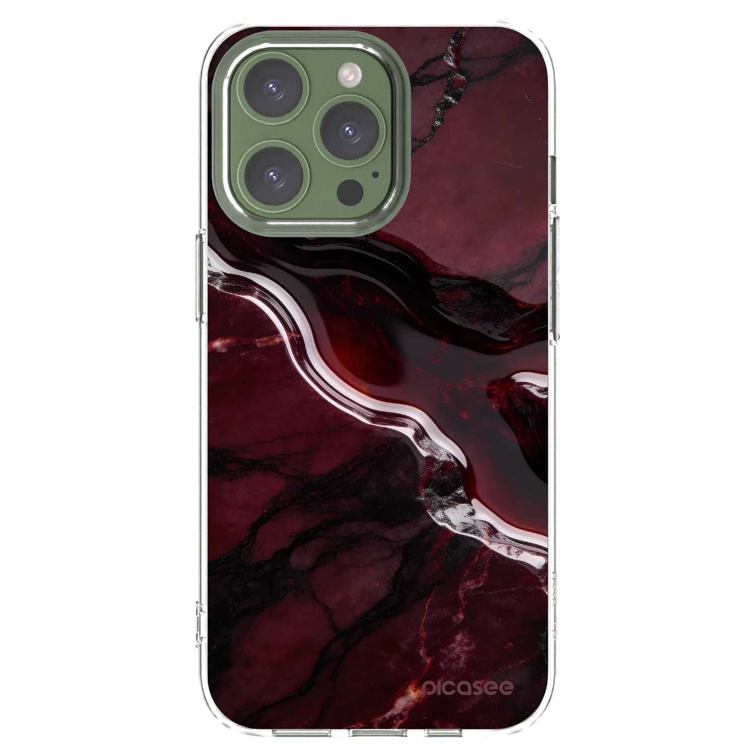 Picasee silikonska prozirna maskica za Apple iPhone 13 Pro - Cherry stone