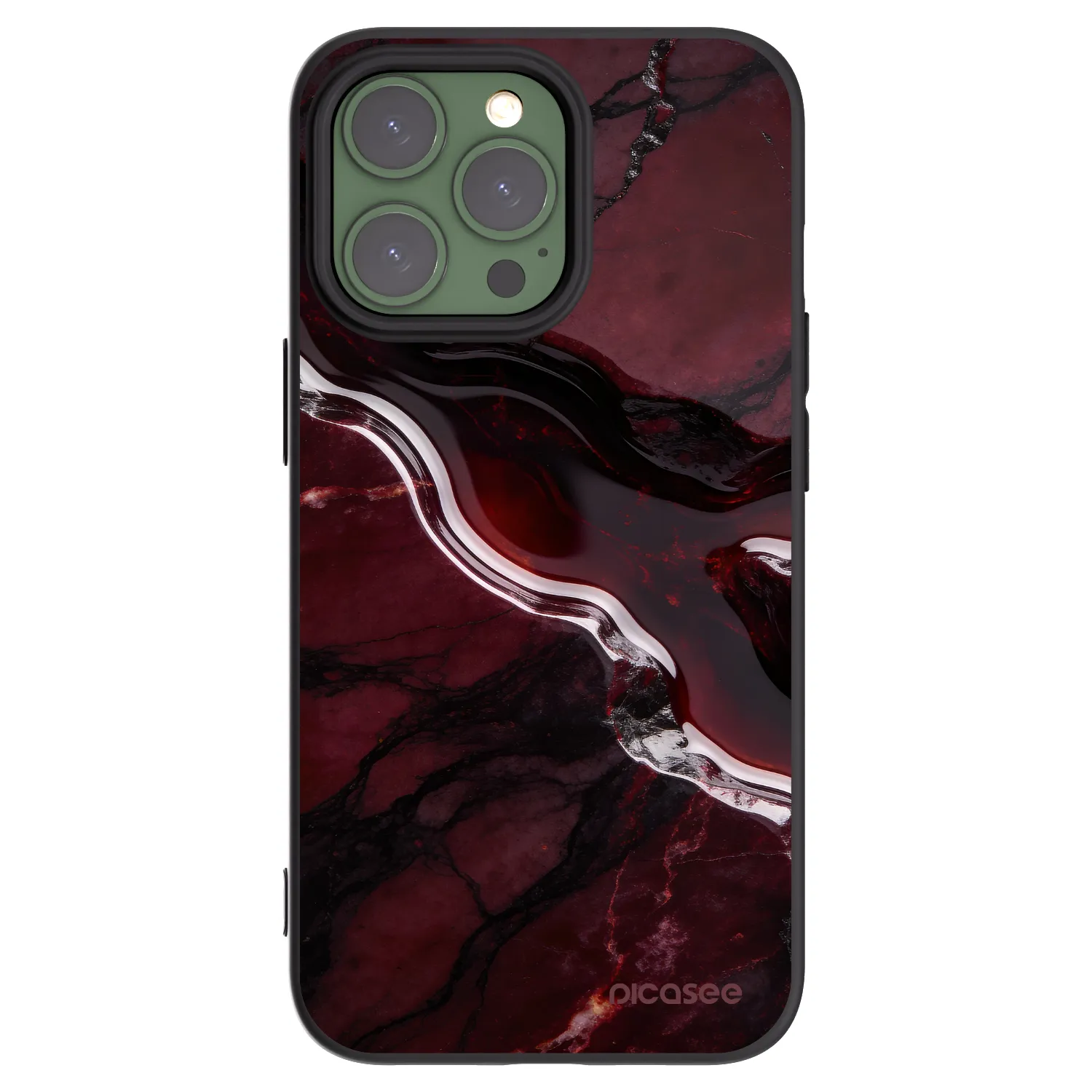 Picasee crna silikonska maskica za Apple iPhone 13 Pro - Cherry stone