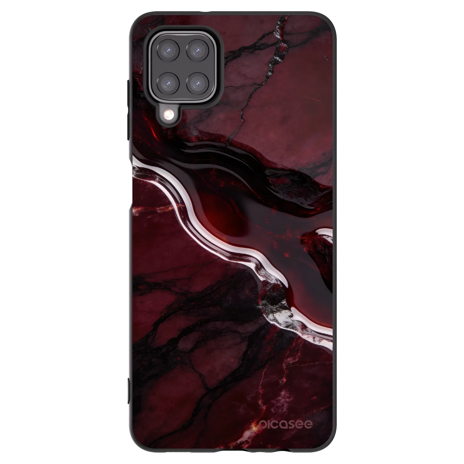 Picasee crna silikonska maskica za Samsung Galaxy M12 M127F - Cherry stone