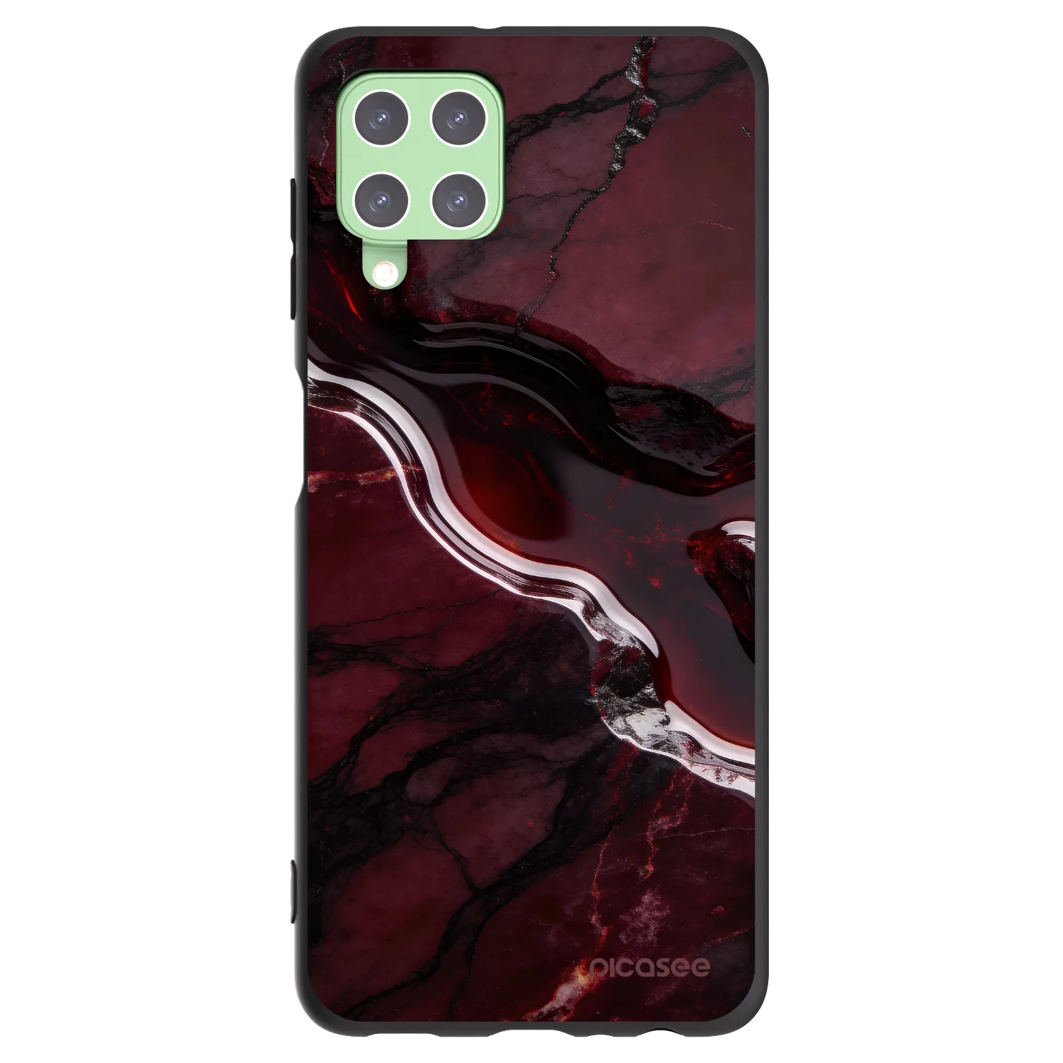 Picasee crna silikonska maskica za Samsung Galaxy A22 A225F 4G - Cherry stone